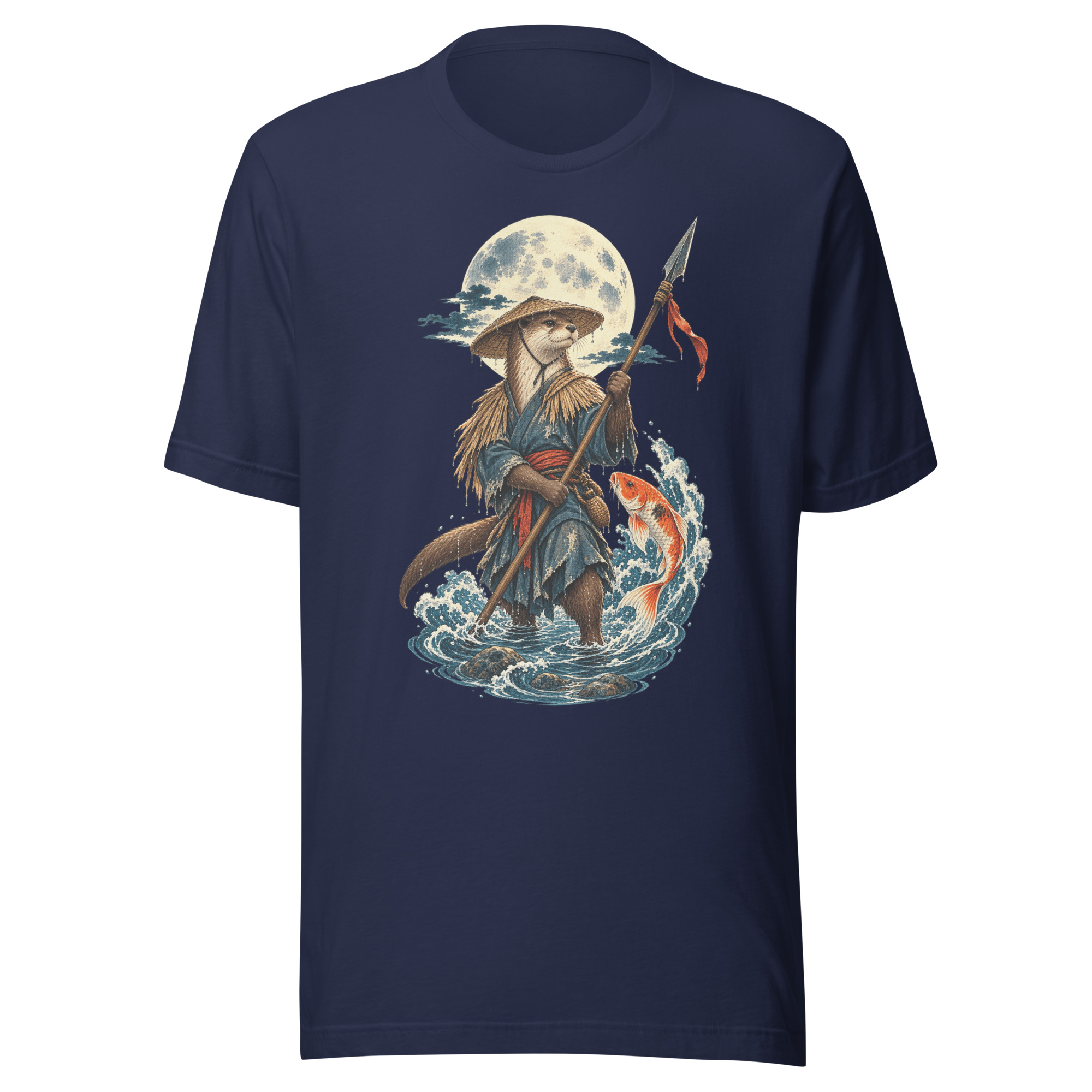 Otter Koi Fisher Moon Japanese River Animal Art - Image 53