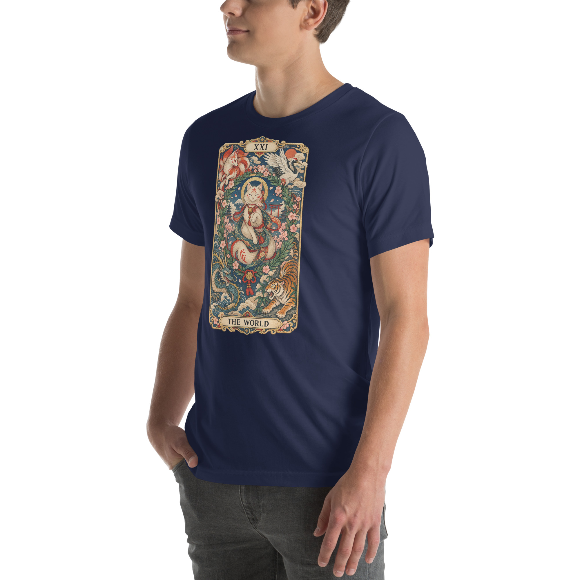 The World Shrine Cat Tarot Japanese Art T-Shirt - Image 105