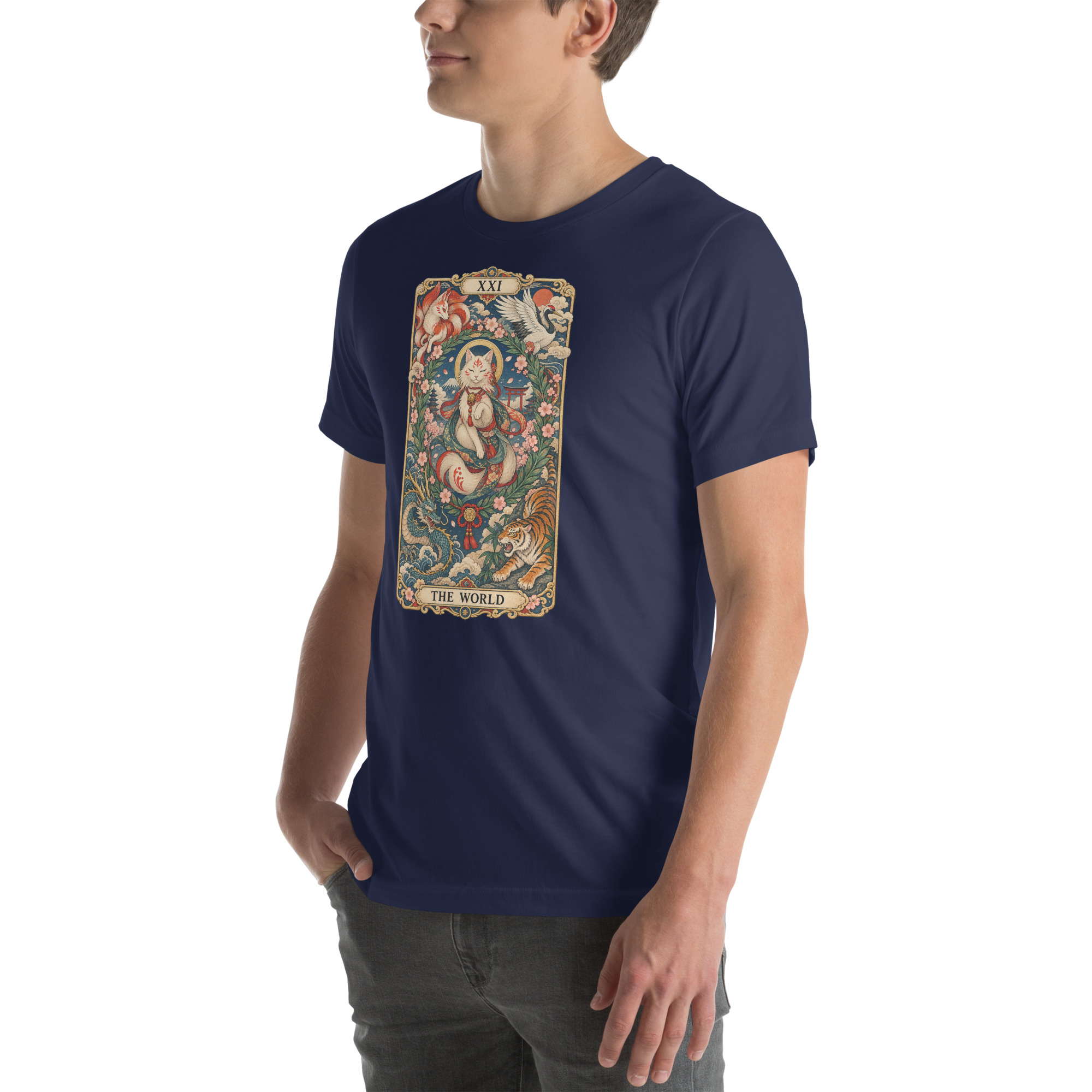 The World Shrine Cat Tarot Japanese Art T-Shirt - Image 130