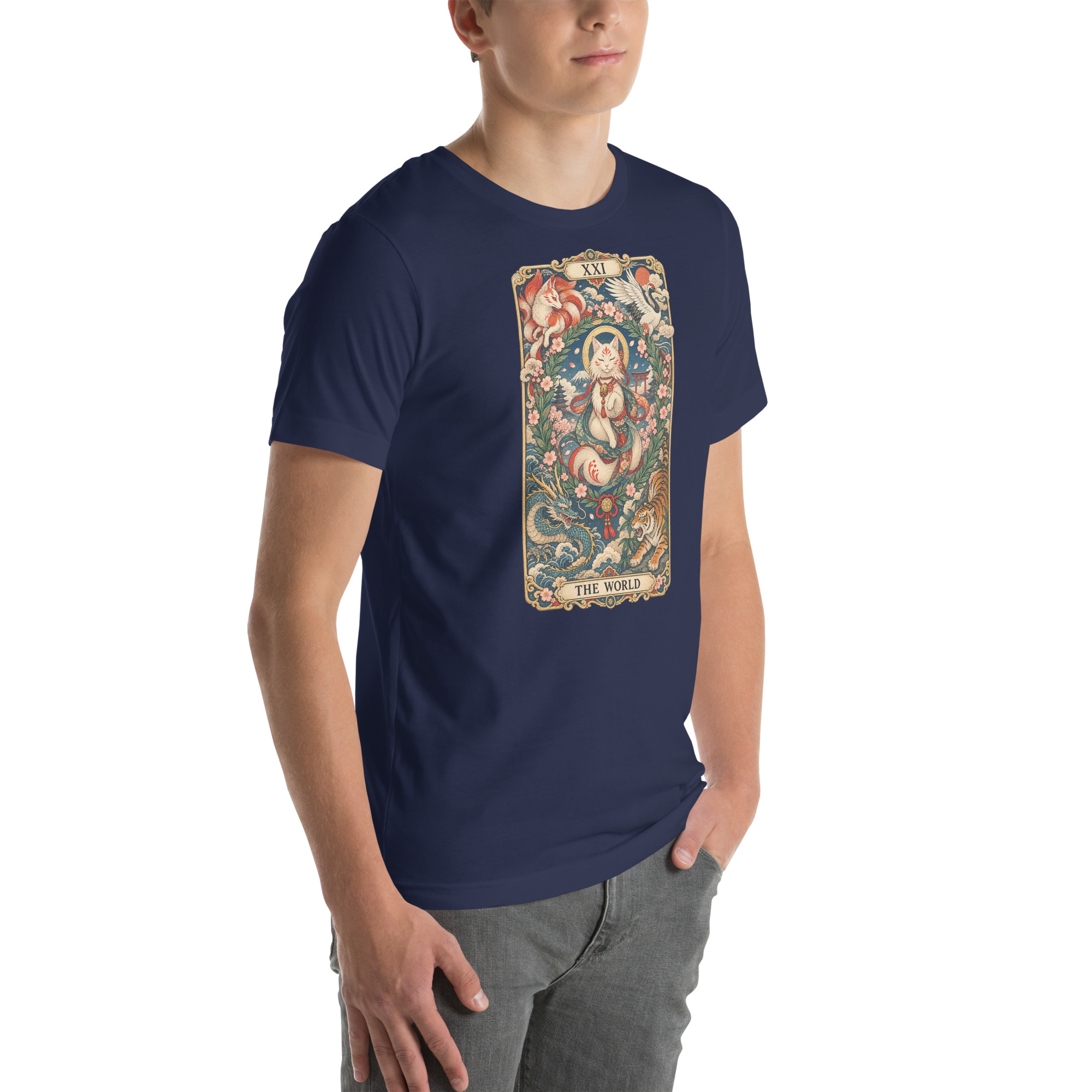 The World Shrine Cat Tarot Japanese Art T-Shirt - Image 107