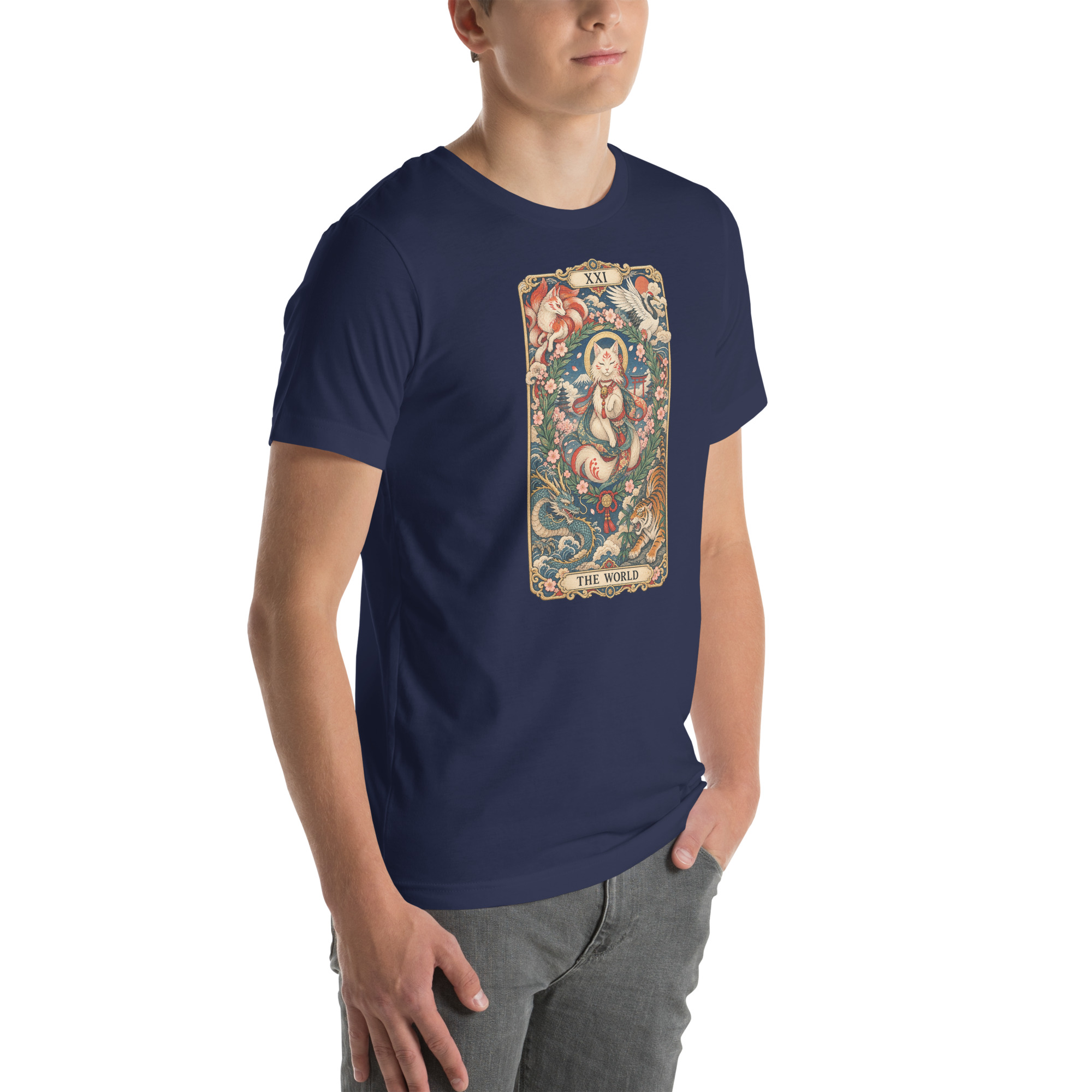 The World Shrine Cat Tarot Japanese Art T-Shirt - Image 132