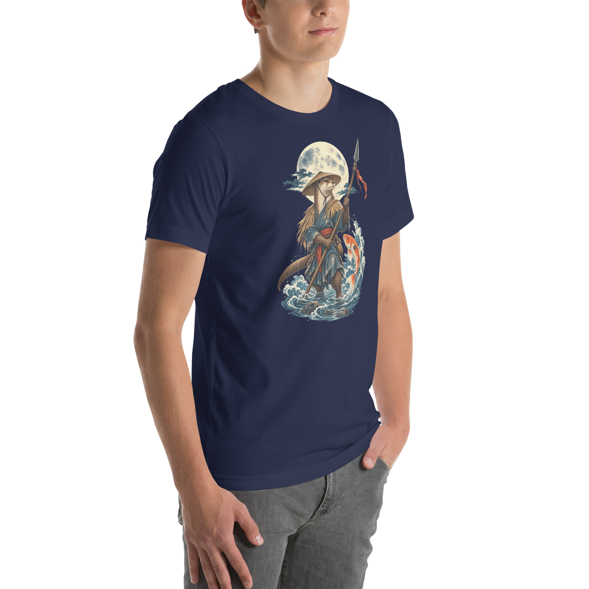 Otter Koi Fisher Moon Japanese River Animal Art - Image 29