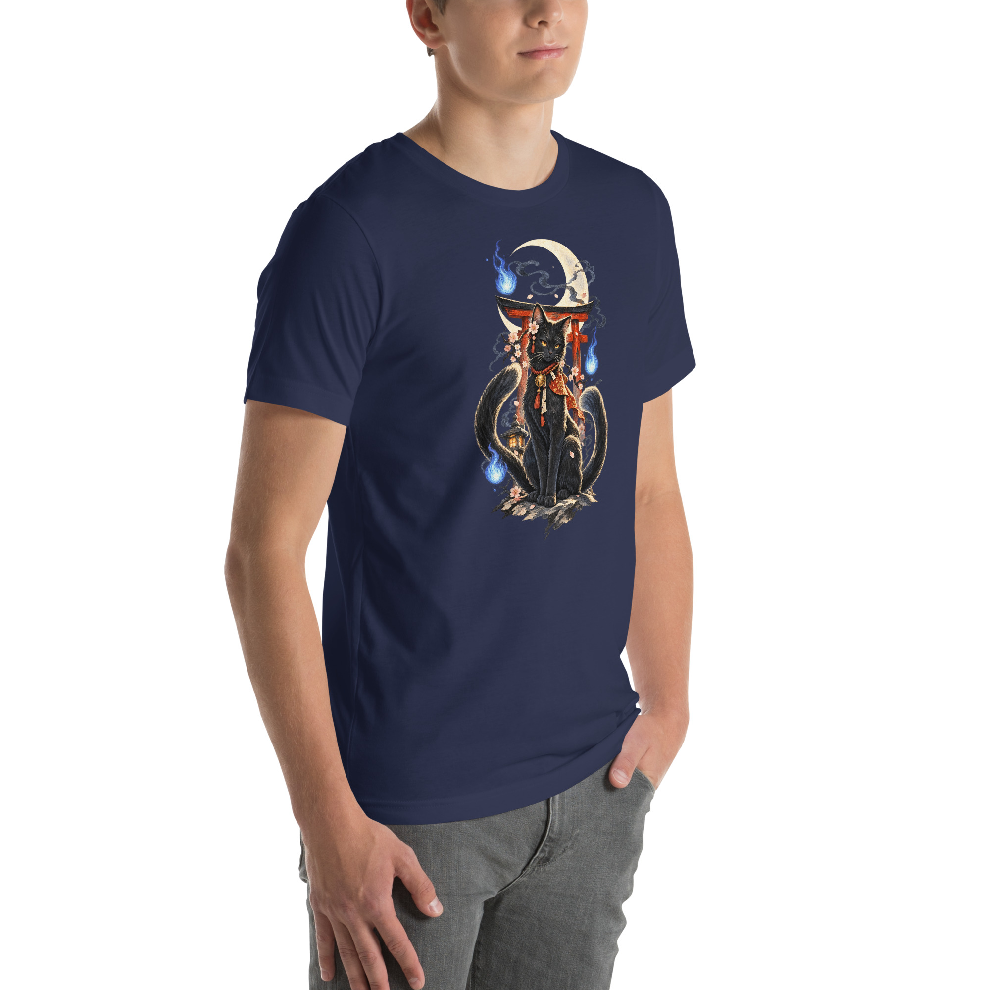 Witchy Nekomata Moon Shrine Japanese Folklore T-Shirt - Image 18