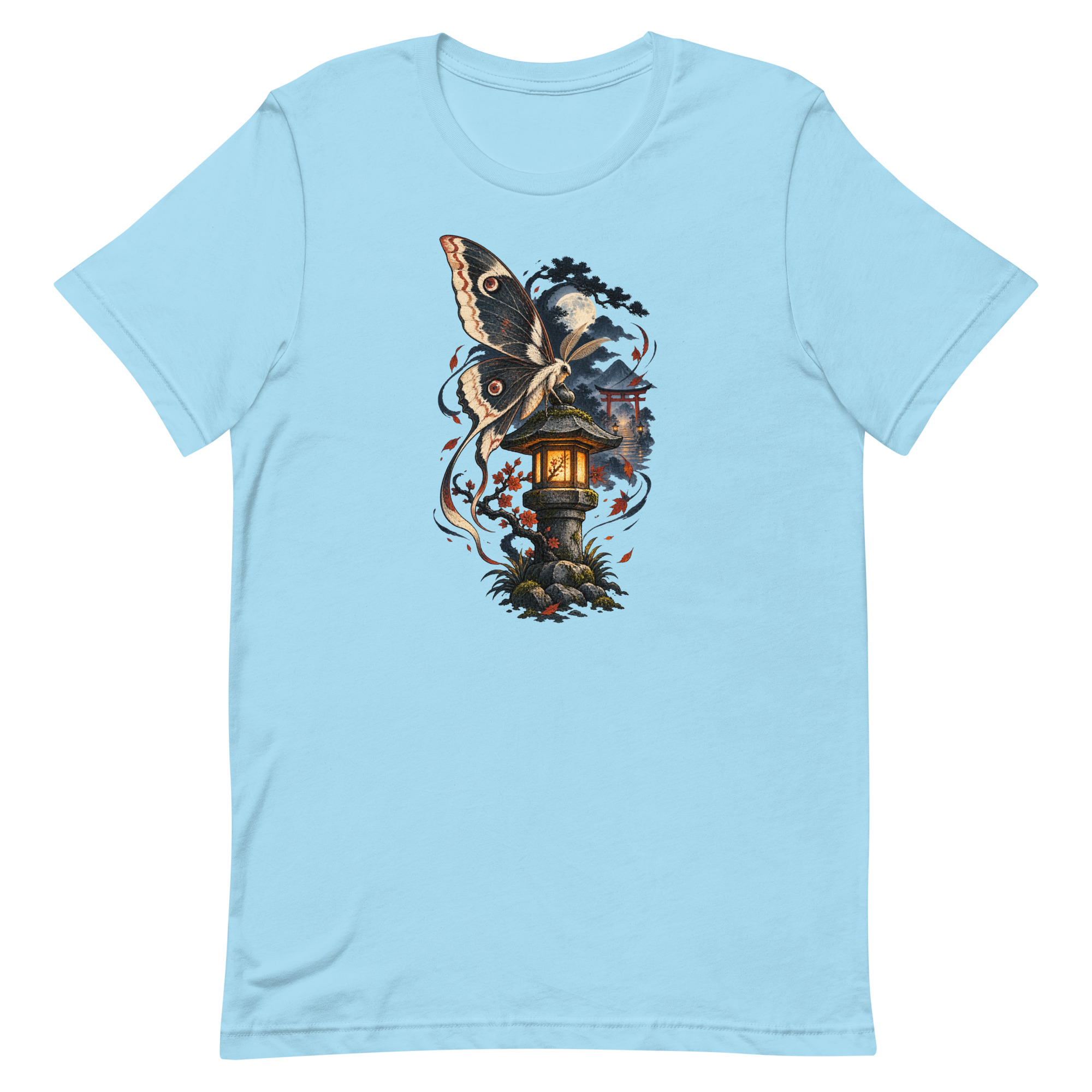 Japanese Moth Lantern Shrine Night Yokai Art T-Shirt - Image 49