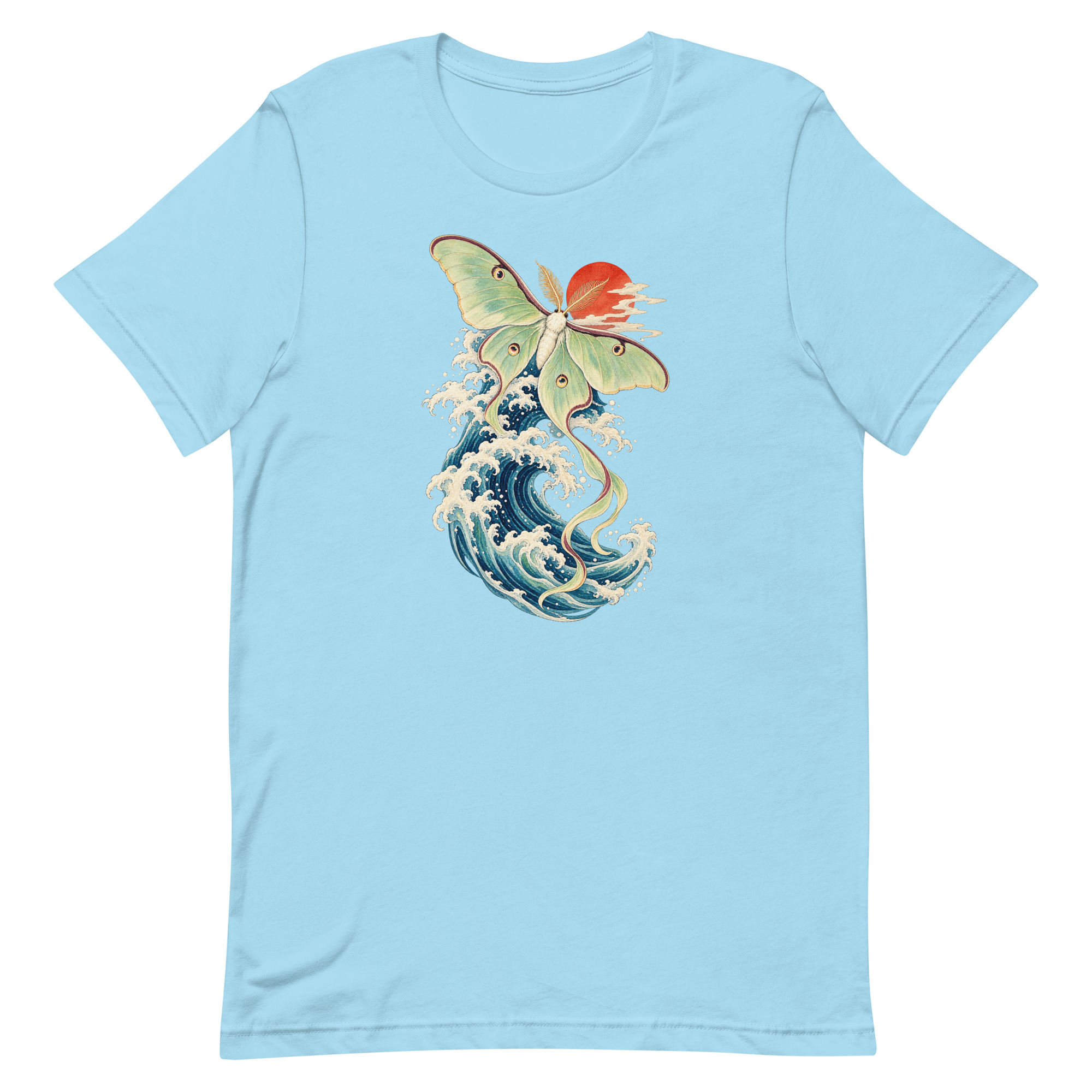 Luna Moth Great Wave Japanese Ukiyo-e Art T-Shirt - Image 49