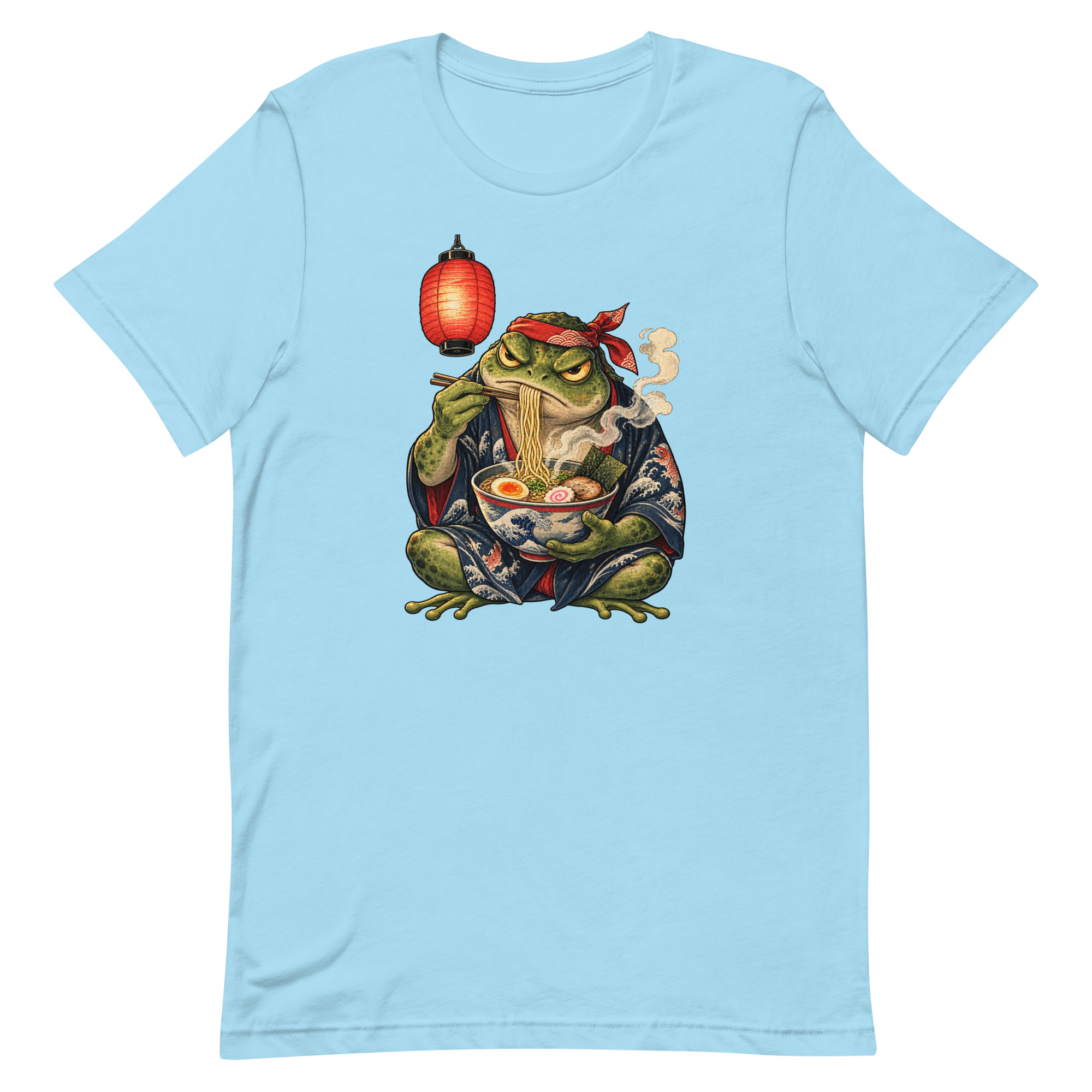 Grumpy Frog Ramen Lantern Japanese Ink Art T-Shirt - Image 51