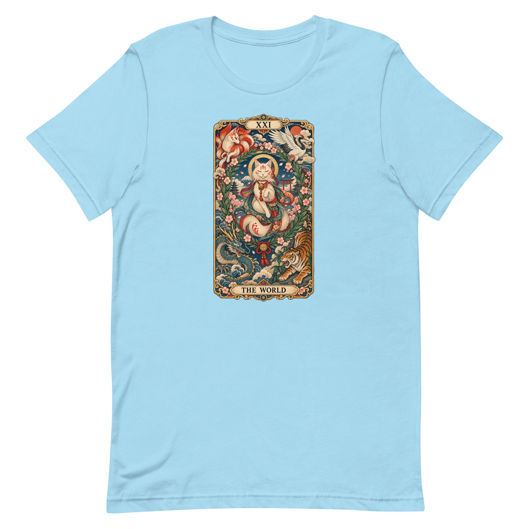 The World Shrine Cat Tarot Japanese Art T-Shirt - Image 49
