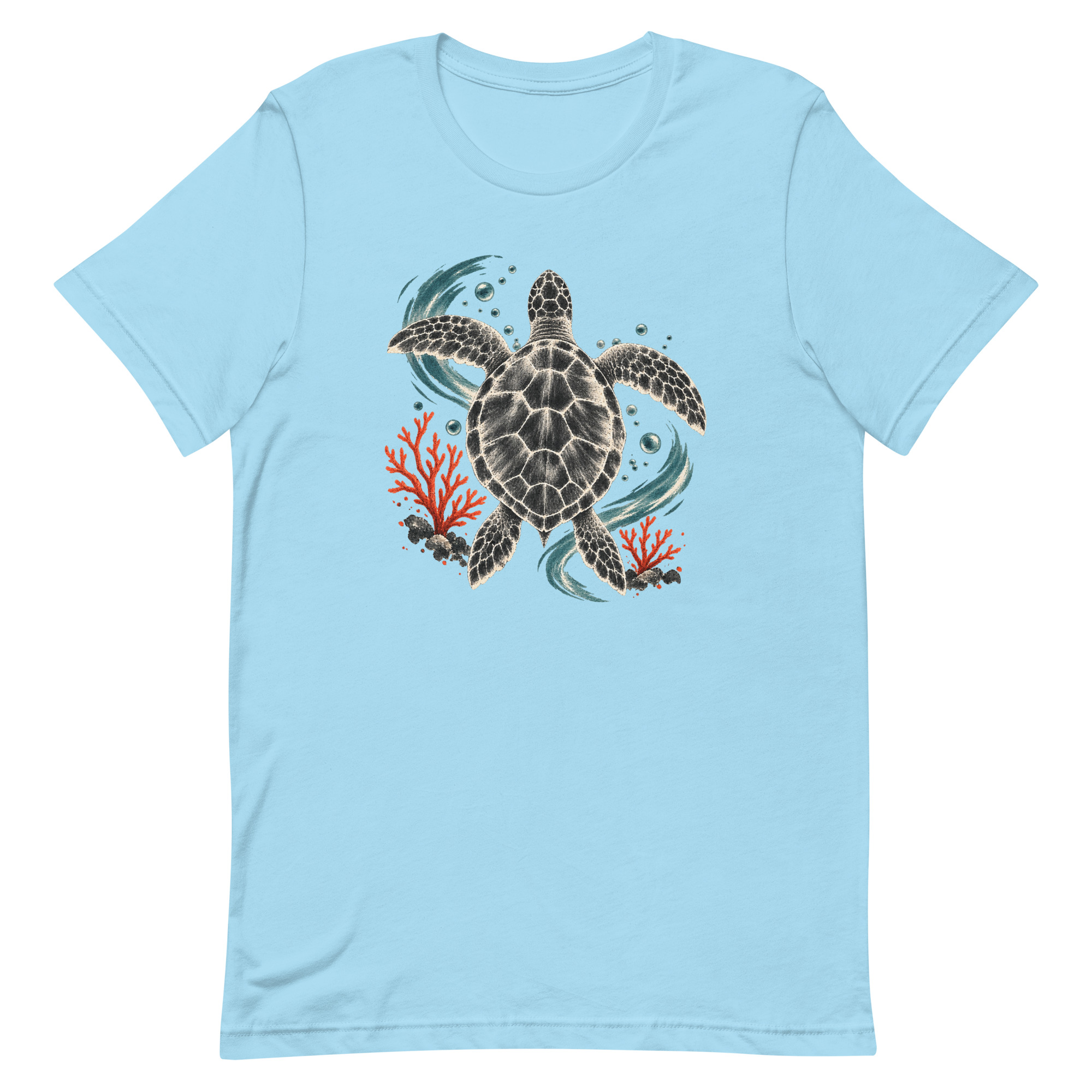 Gyotaku Sea Turtle Coral Japanese Print Art, Japanese Art Tee, Mythology Gift - Image 51