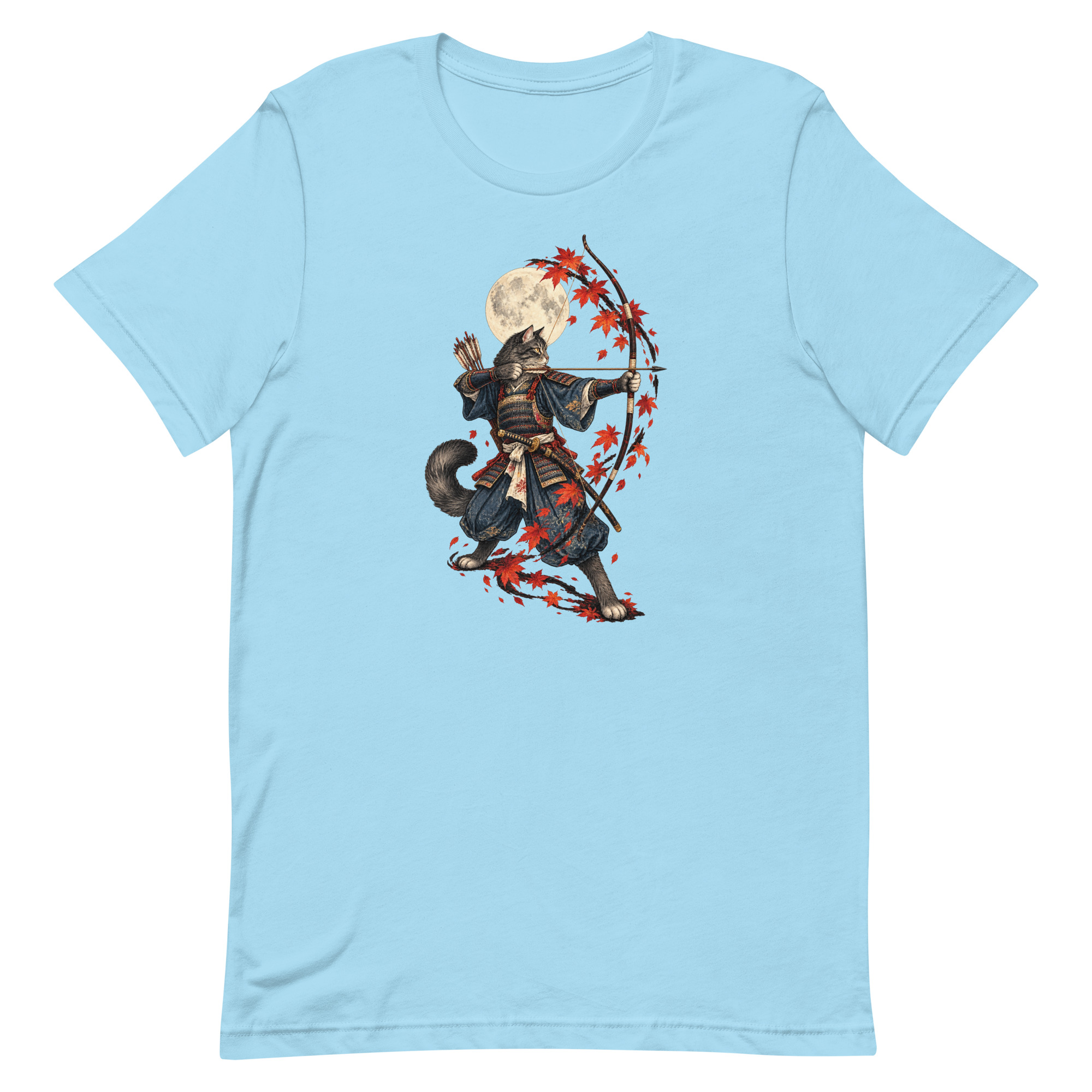 Samurai Cat Archer Maple Moon Japanese Art, Japanese Art Tee, Mythology Gift - Image 51