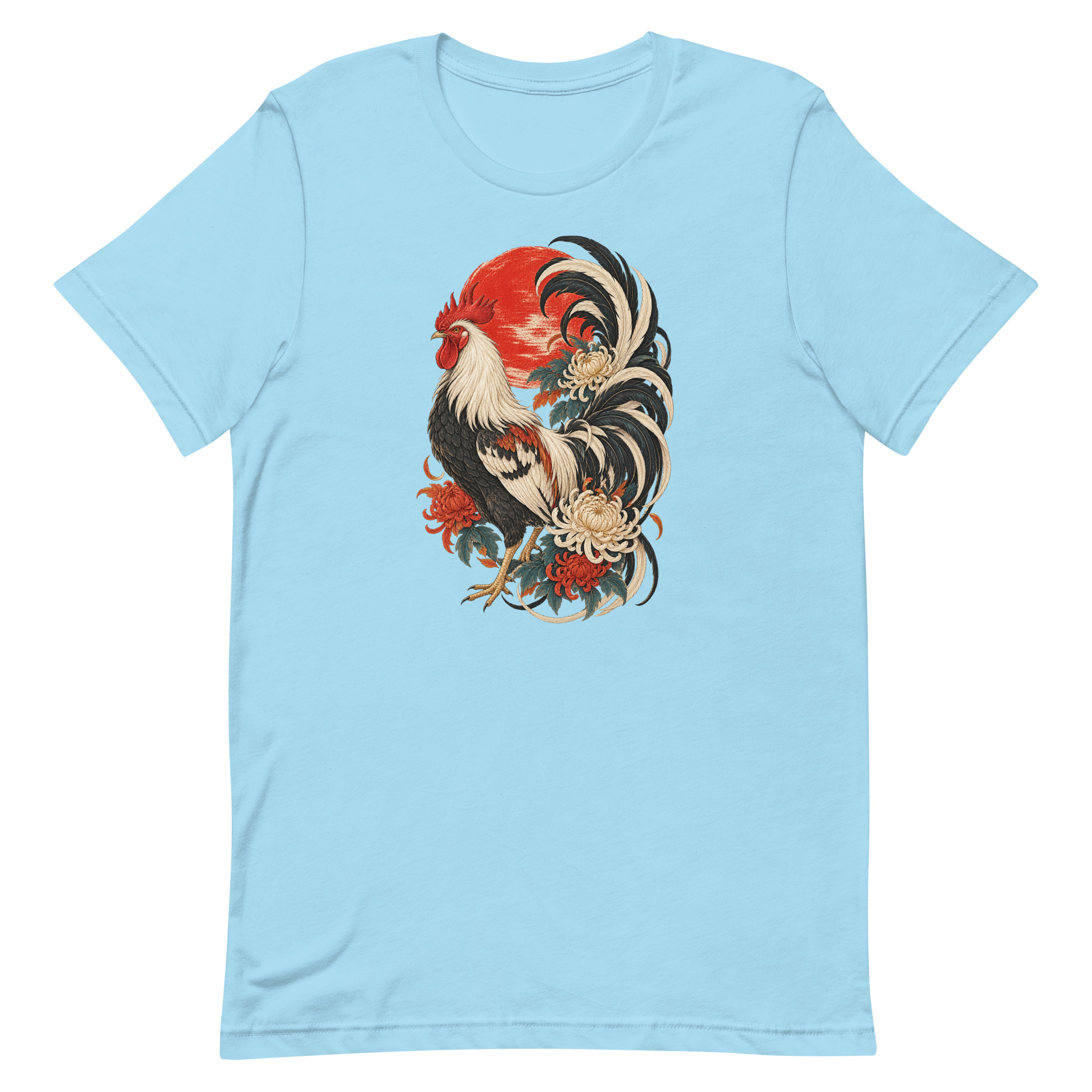 Japanese Rooster Red Sun Chrysanthemum Art, Japanese Art Tee, Mythology Gift - Image 49