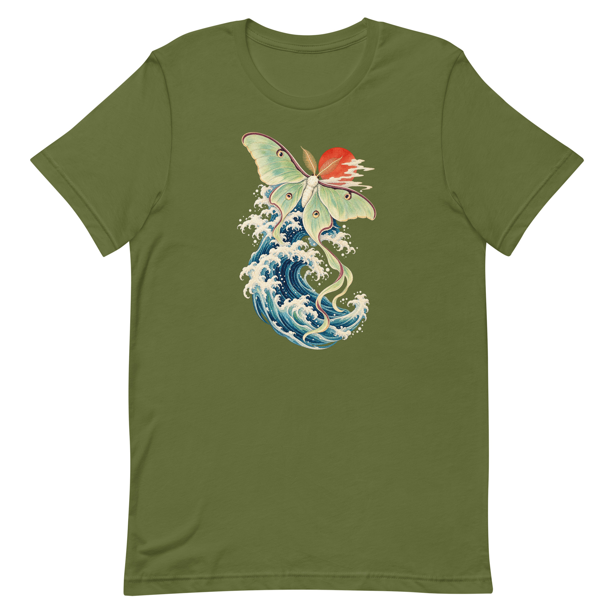 Luna Moth Great Wave Japanese Ukiyo-e Art T-Shirt - Image 50