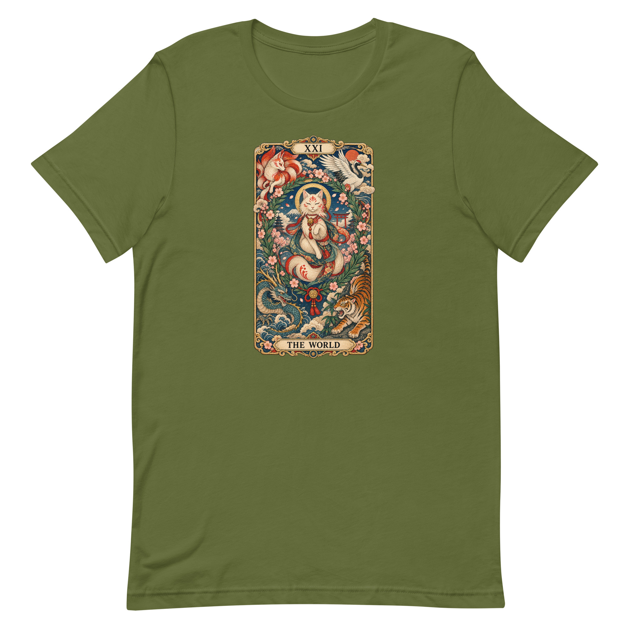 The World Shrine Cat Tarot Japanese Art T-Shirt - Image 50