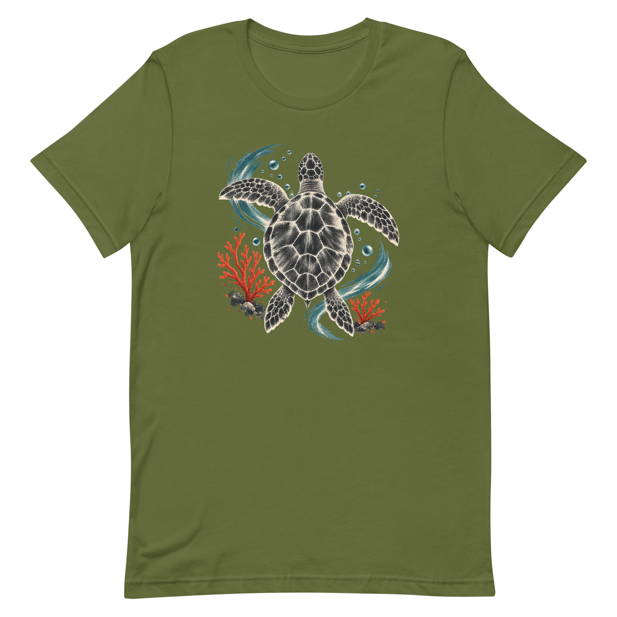 Gyotaku Sea Turtle Coral Japanese Print Art, Japanese Art Tee, Mythology Gift - Image 52
