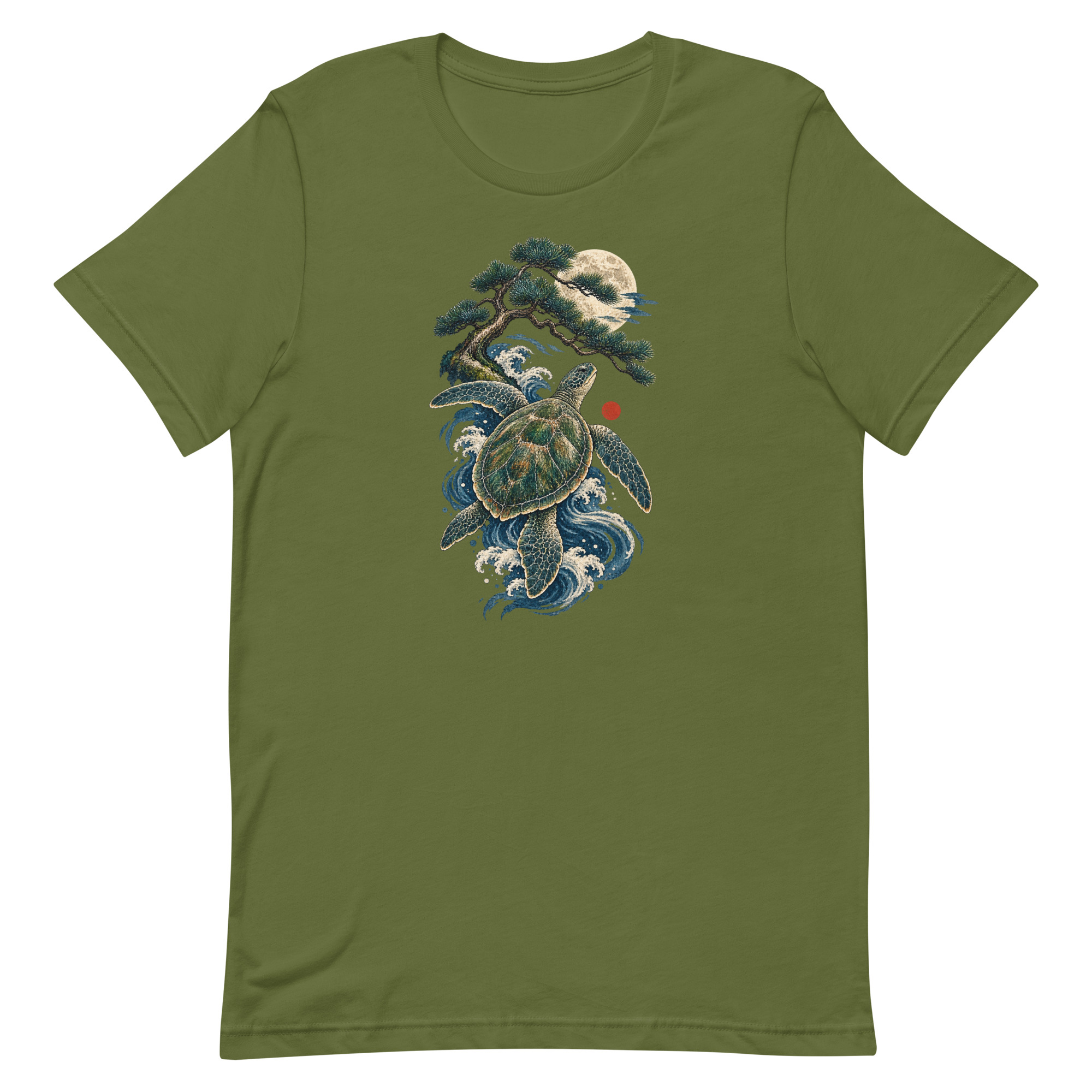 Ancient Sea Turtle Pine Moon Japanese Art, Japanese Art Tee, Mythology Gift - Image 50
