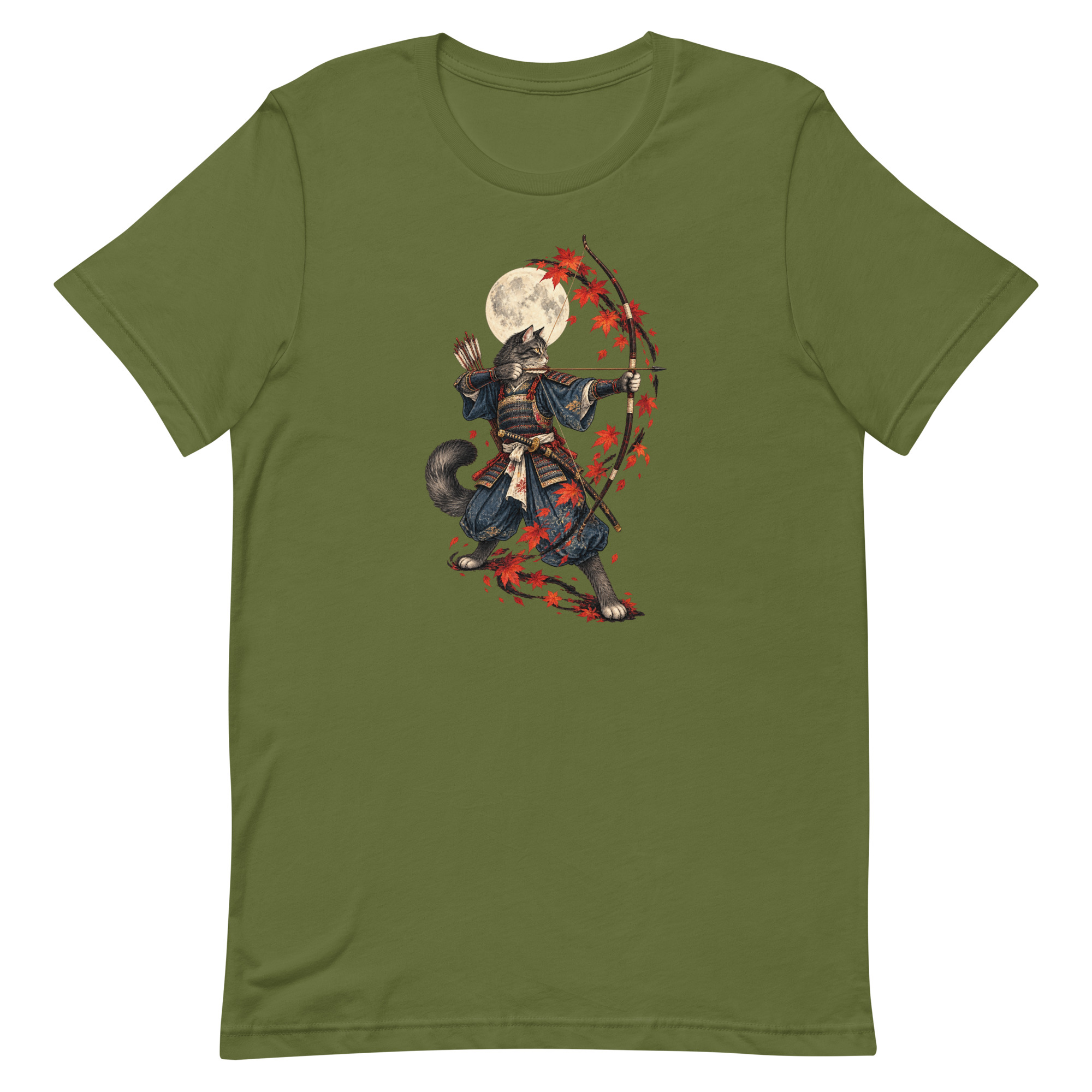 Samurai Cat Archer Maple Moon Japanese Art, Japanese Art Tee, Mythology Gift - Image 52