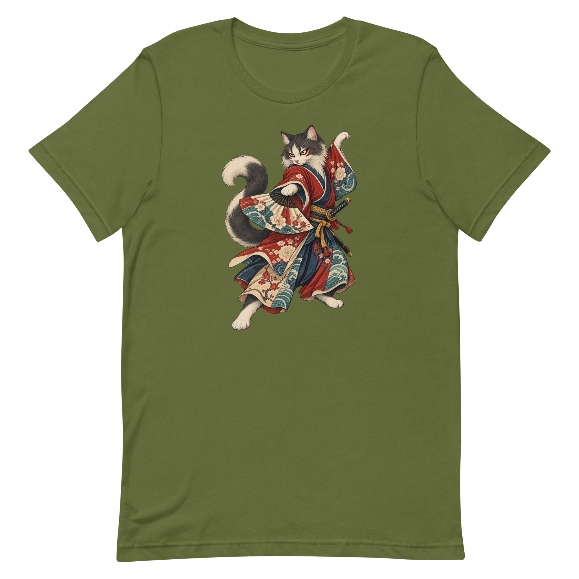 Samurai Cat Kabuki Fan Japanese Warrior Art, Japanese Art Tee, Mythology Gift - Image 52