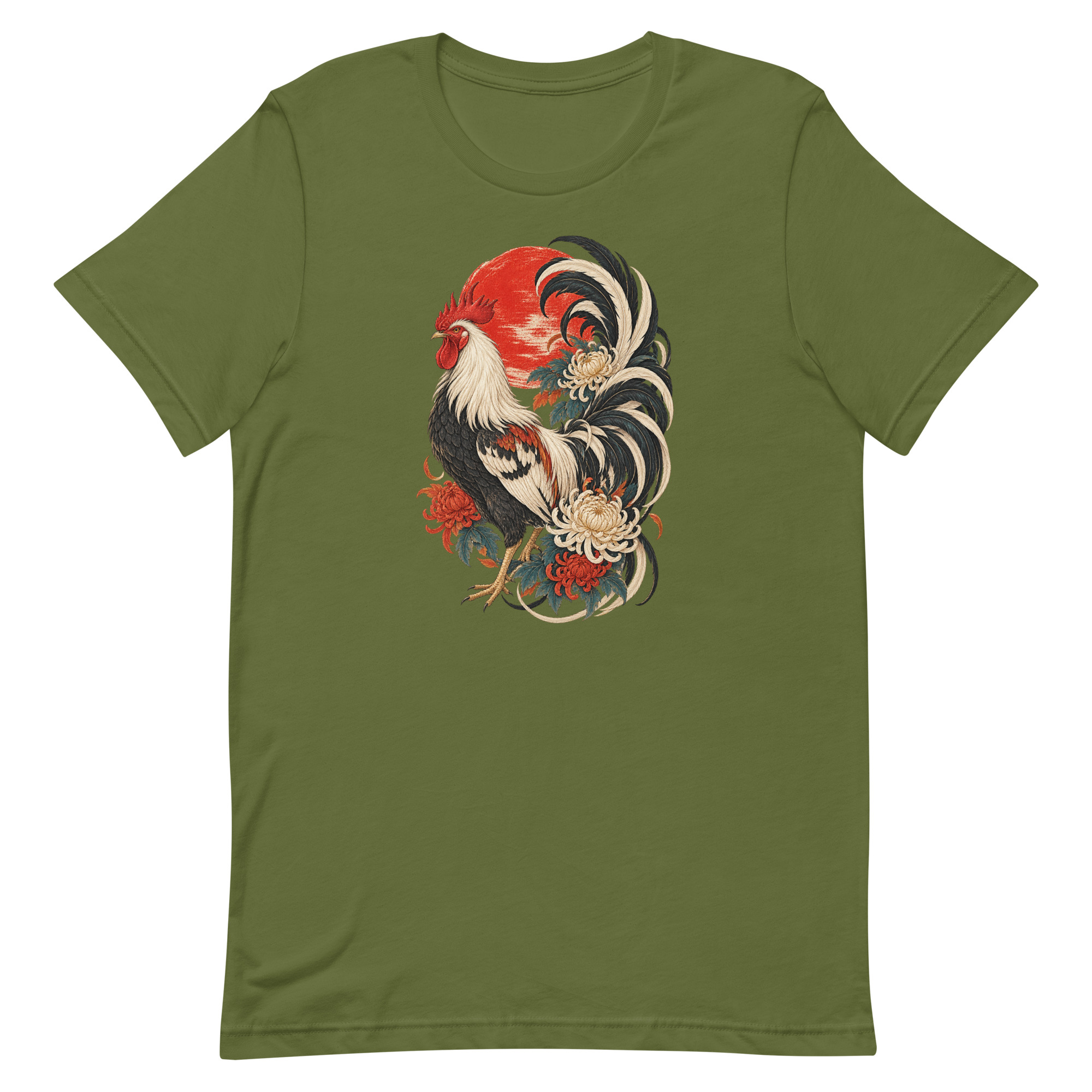 Japanese Rooster Red Sun Chrysanthemum Art, Japanese Art Tee, Mythology Gift - Image 50