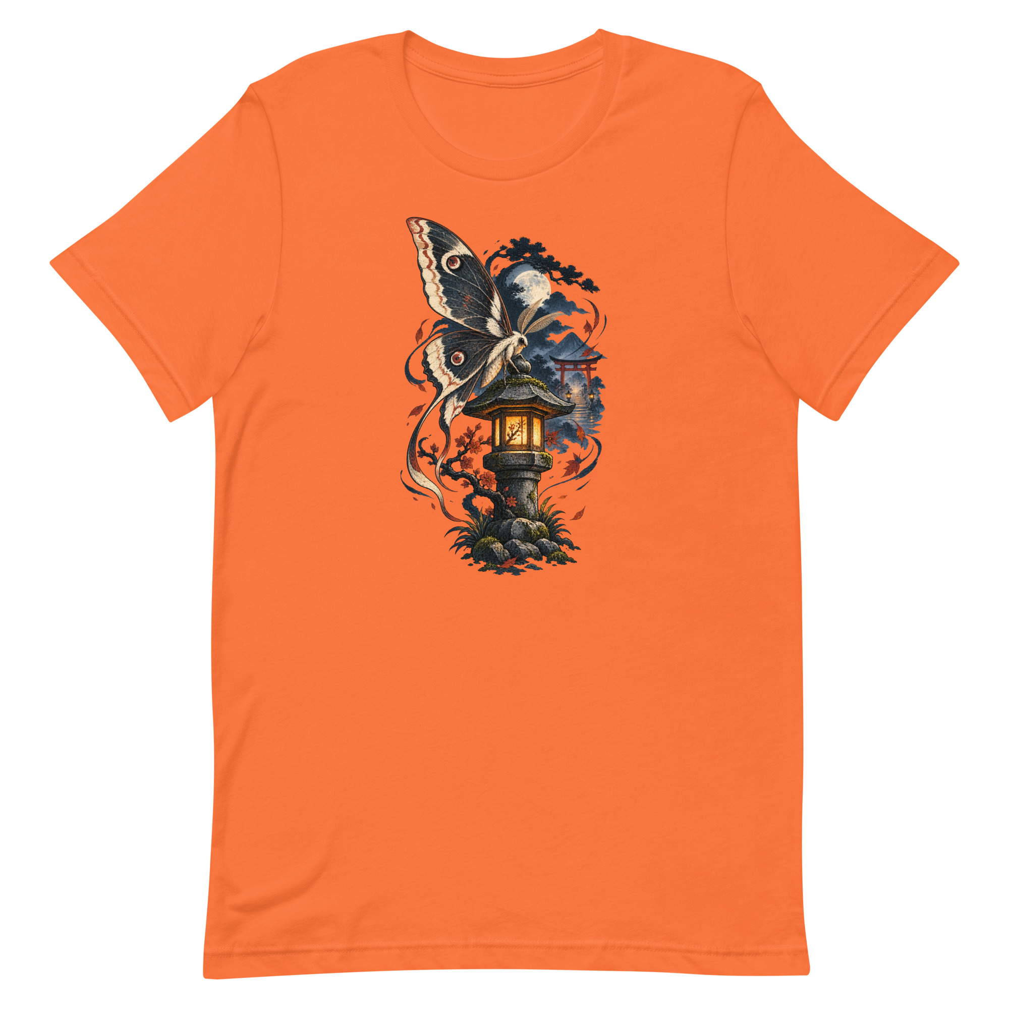 Japanese Moth Lantern Shrine Night Yokai Art T-Shirt - Image 51