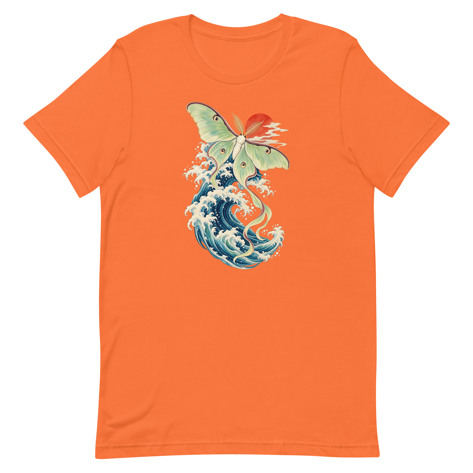 Luna Moth Great Wave Japanese Ukiyo-e Art T-Shirt - Image 51