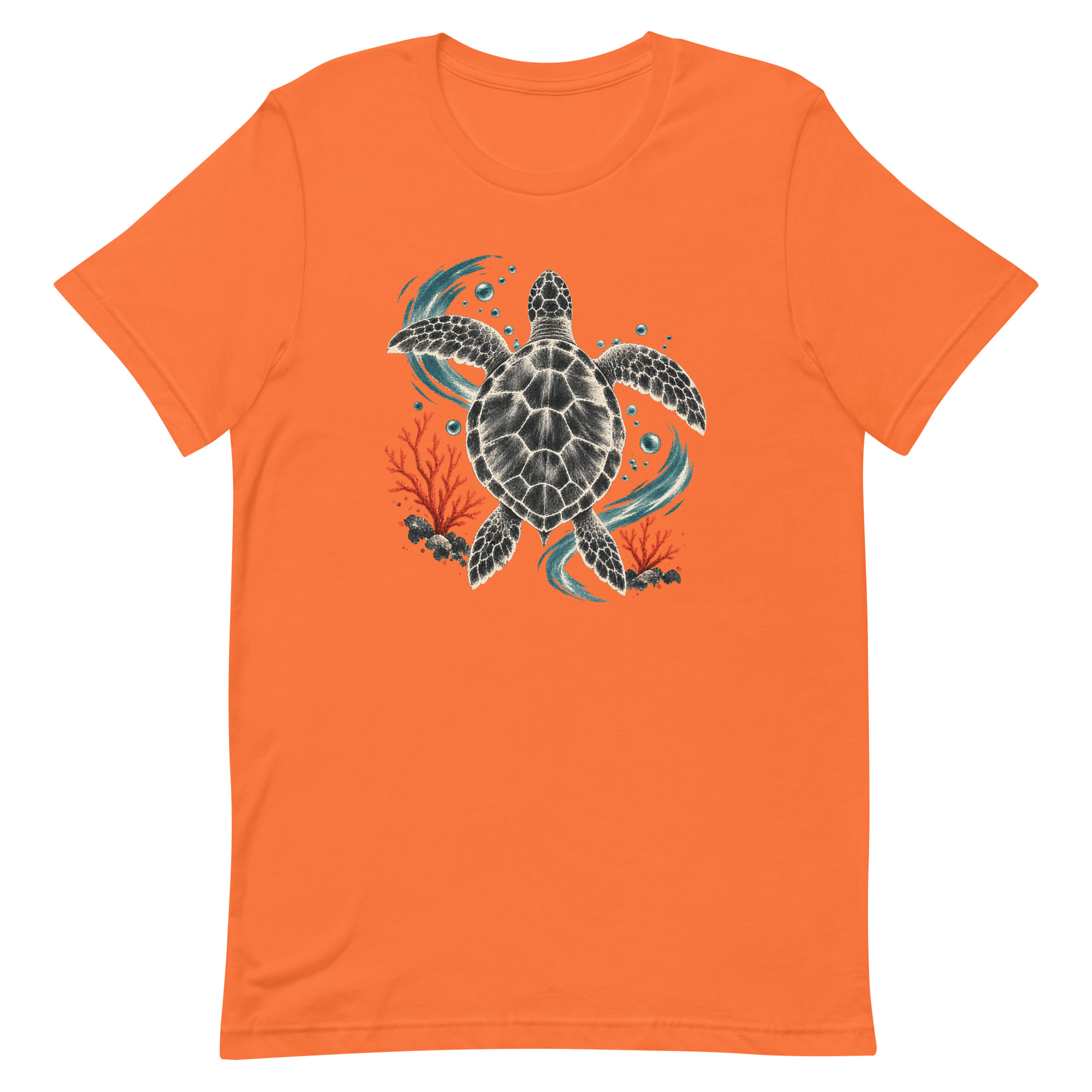 Gyotaku Sea Turtle Coral Japanese Print Art, Japanese Art Tee, Mythology Gift - Image 53
