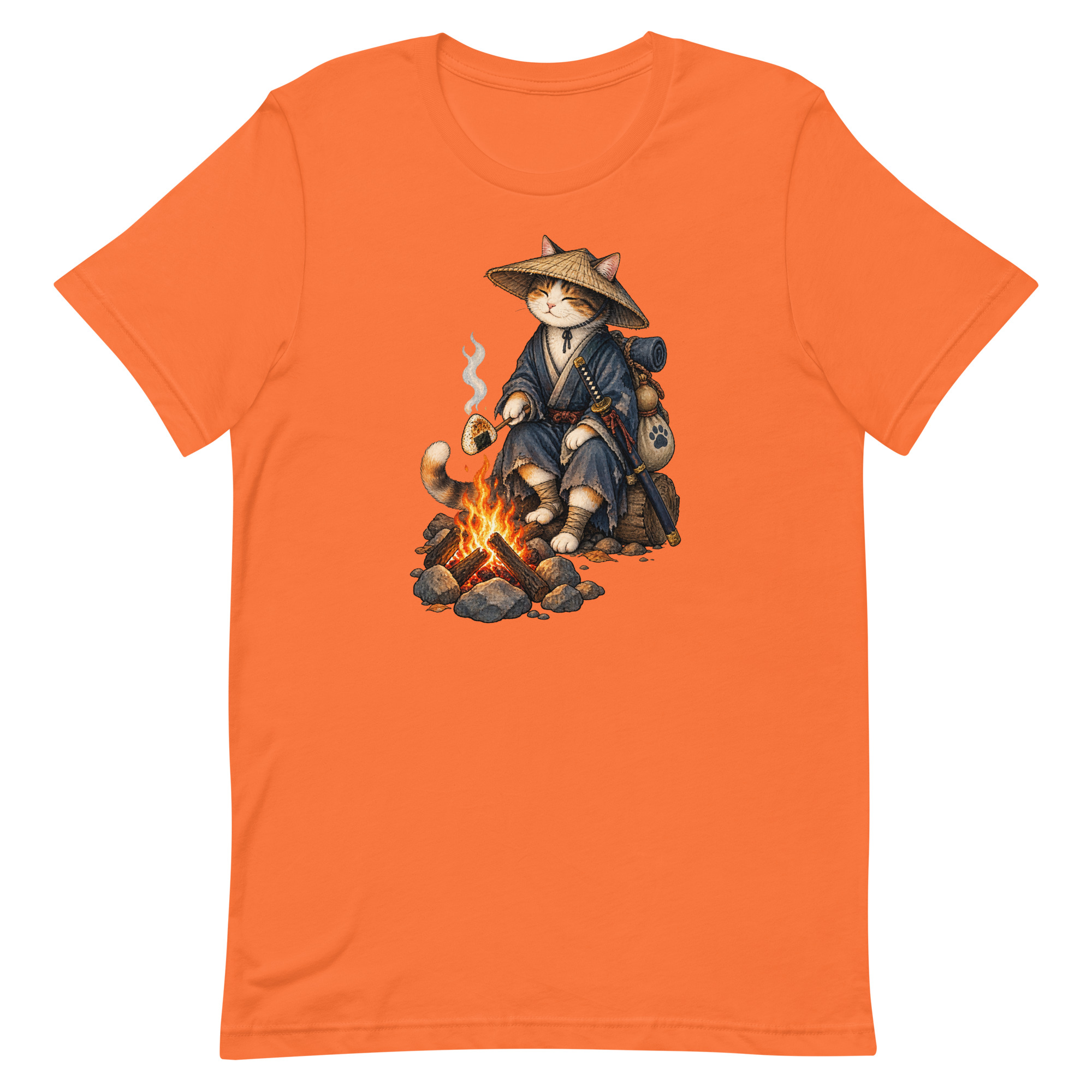 Samurai Cat Onigiri Campfire Japanese Art, Japanese Art Tee, Mythology Gift - Image 53