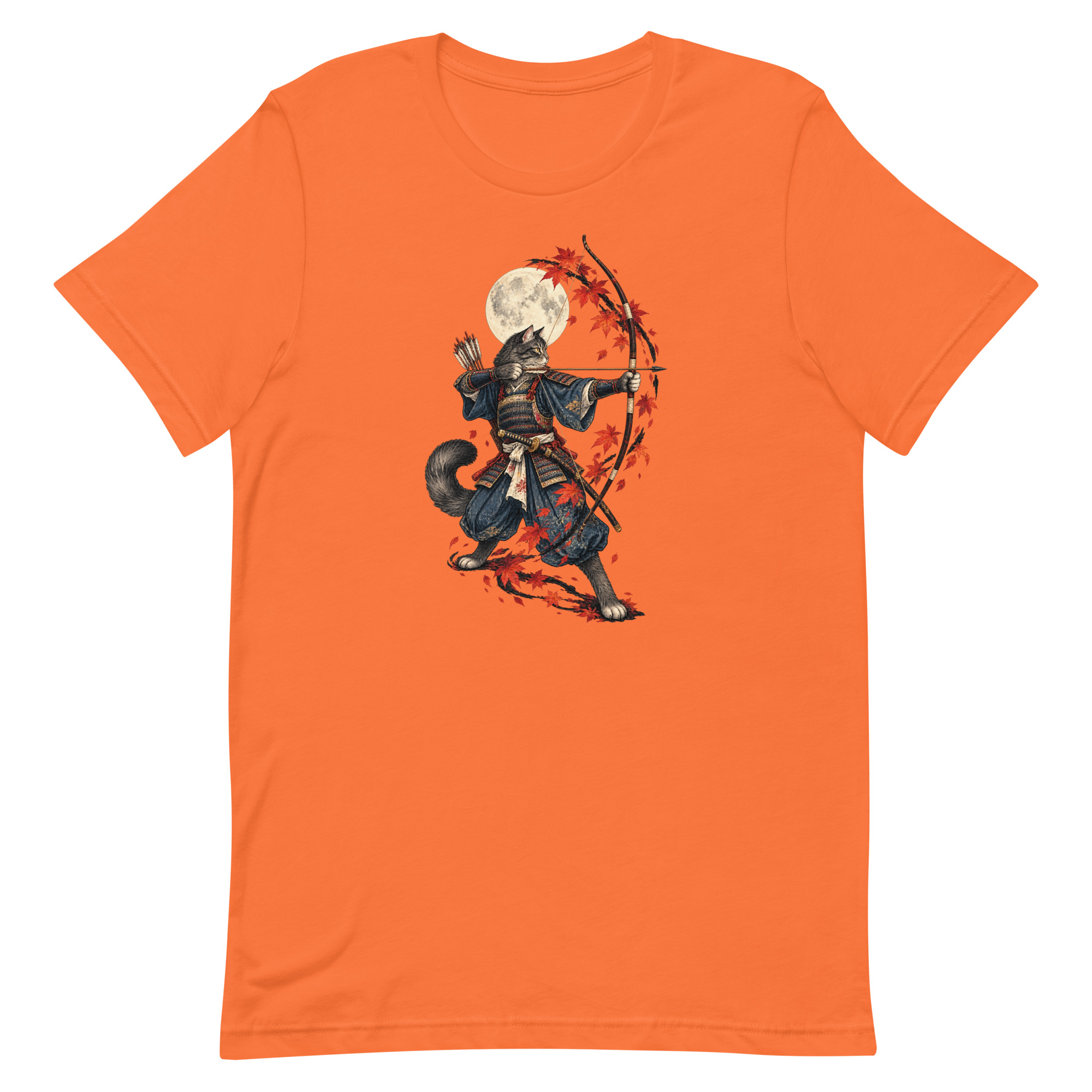Samurai Cat Archer Maple Moon Japanese Art, Japanese Art Tee, Mythology Gift - Image 53