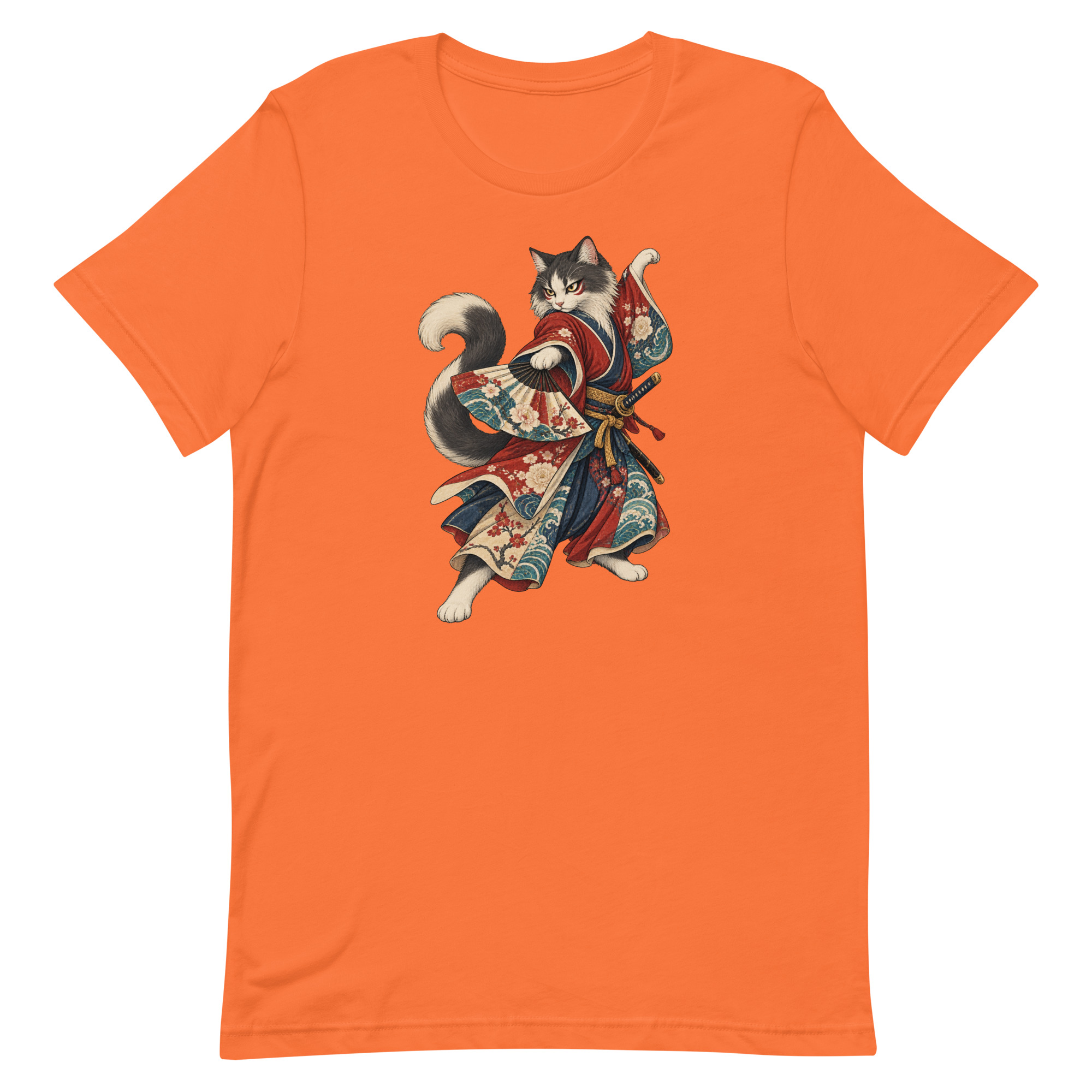Samurai Cat Kabuki Fan Japanese Warrior Art, Japanese Art Tee, Mythology Gift - Image 53