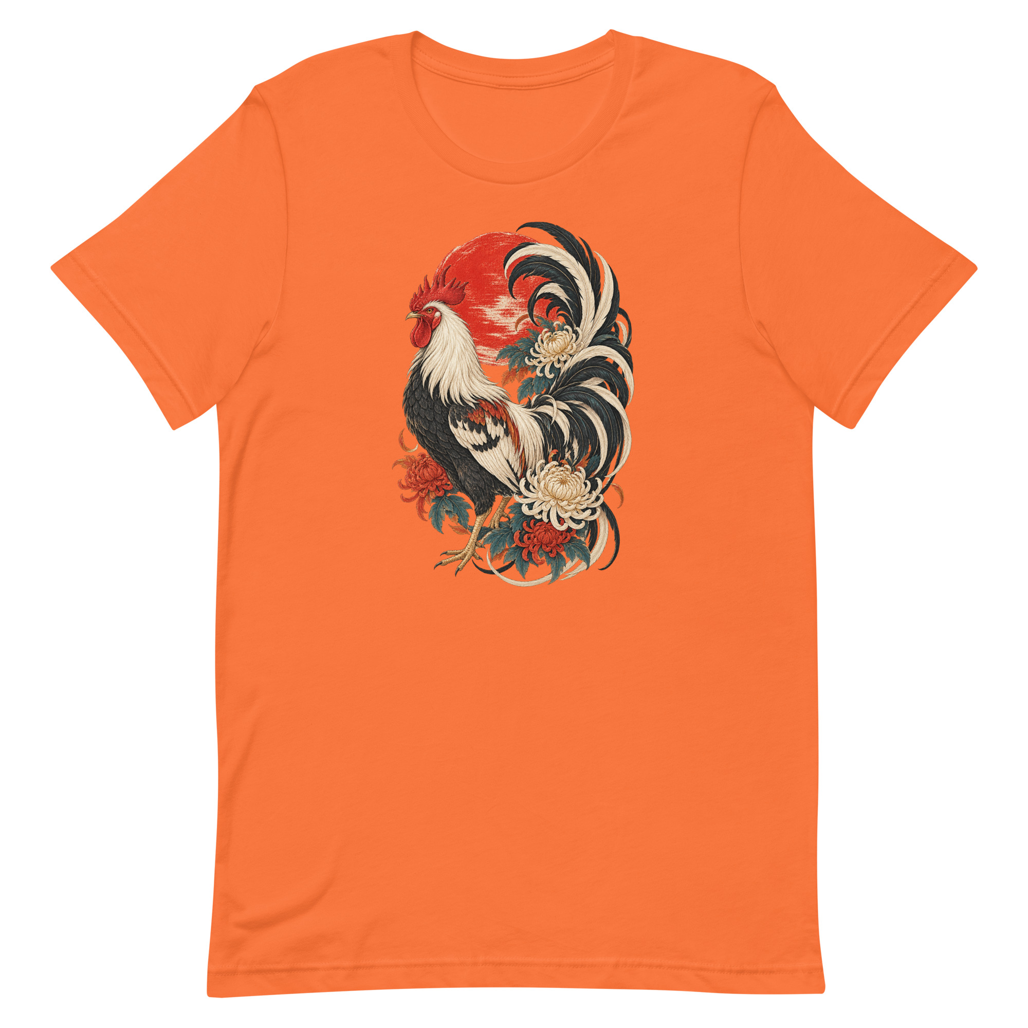 Japanese Rooster Red Sun Chrysanthemum Art, Japanese Art Tee, Mythology Gift - Image 51
