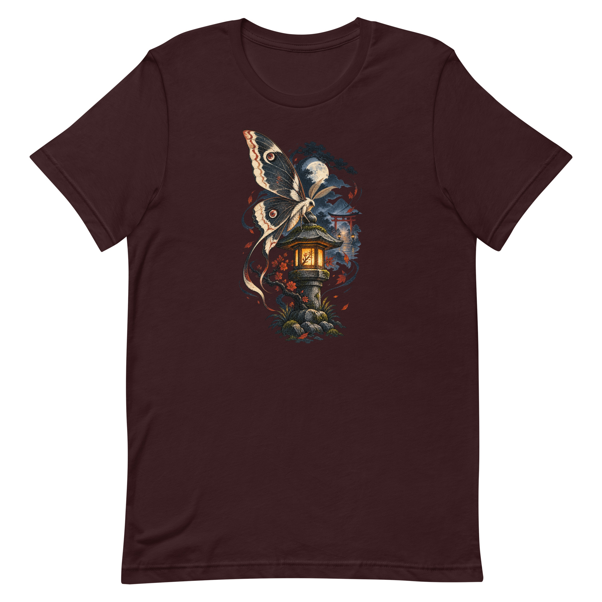Japanese Moth Lantern Shrine Night Yokai Art T-Shirt - Image 52