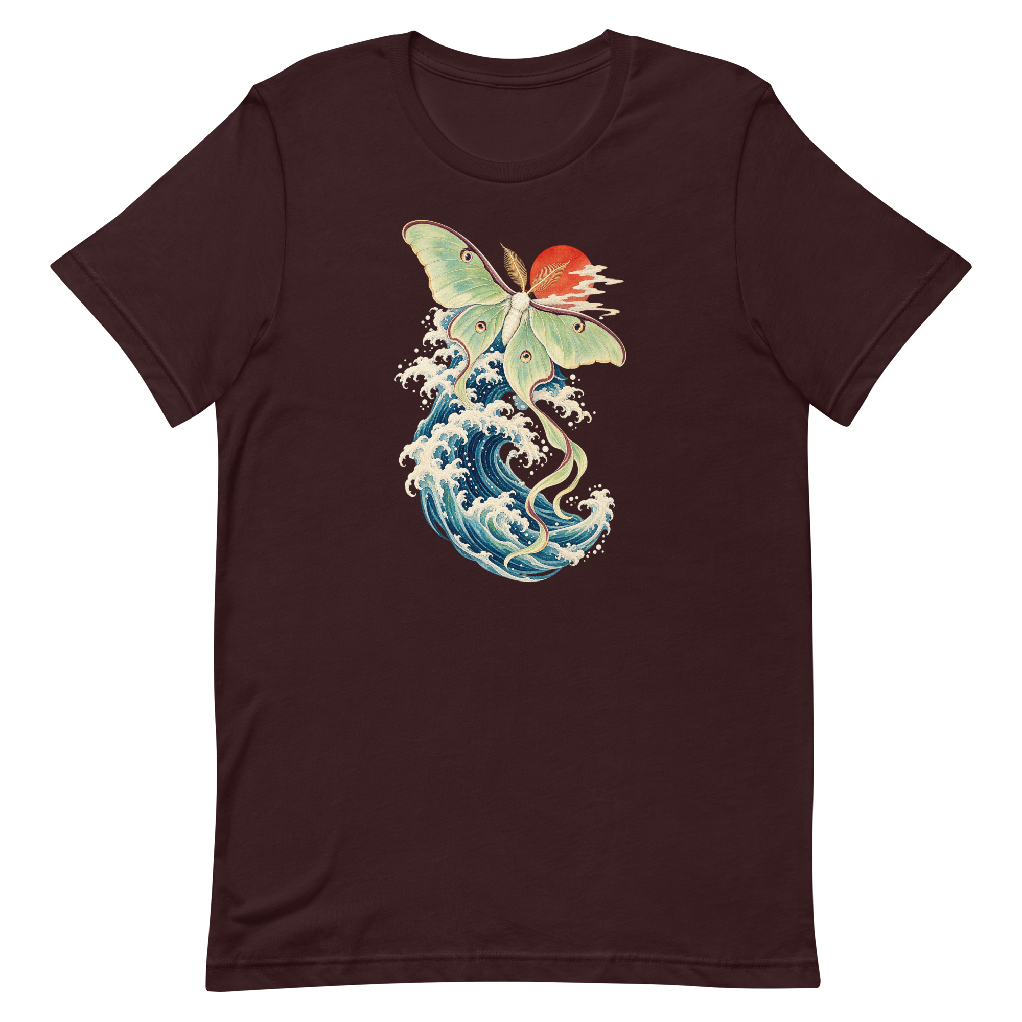 Luna Moth Great Wave Japanese Ukiyo-e Art T-Shirt - Image 52