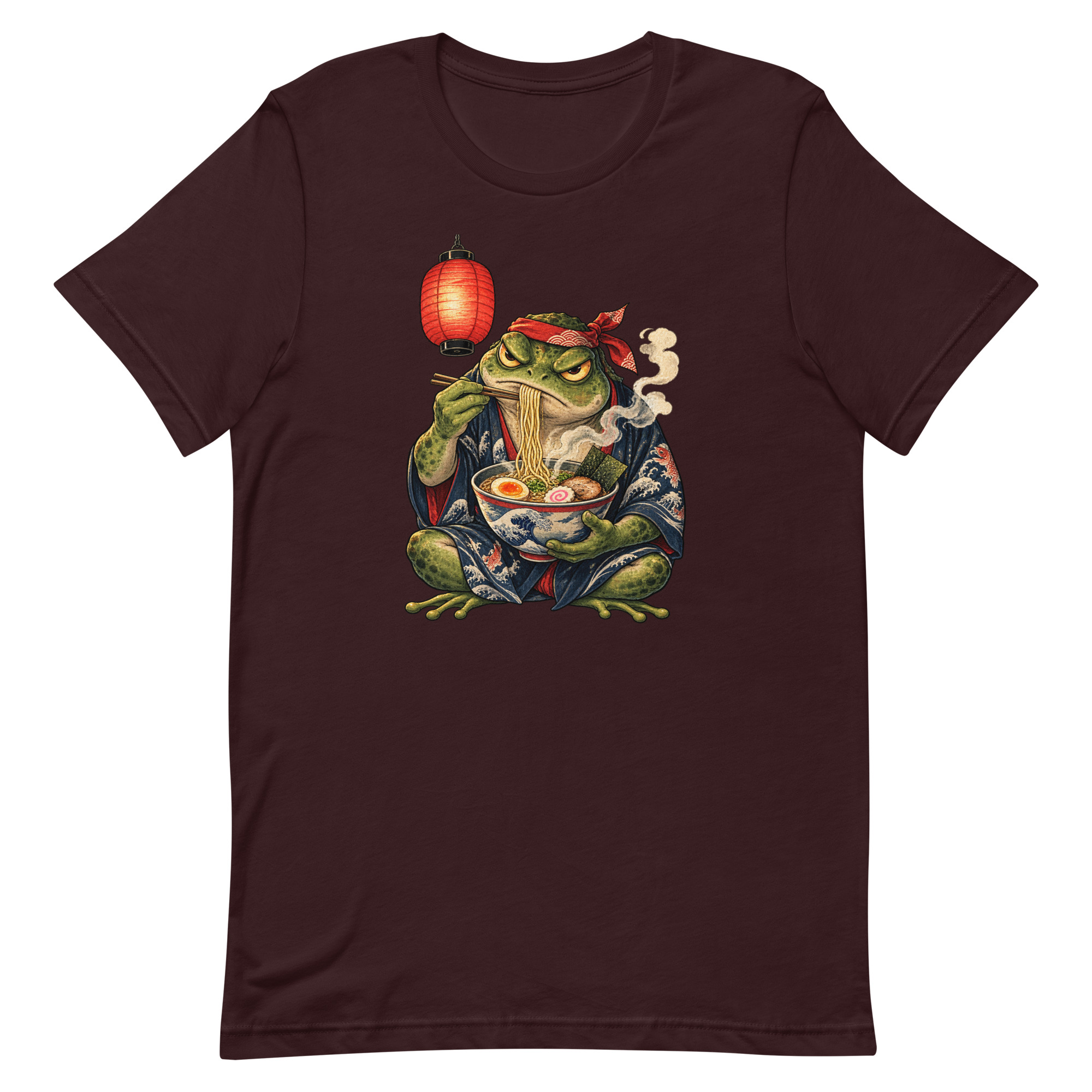 Grumpy Frog Ramen Lantern Japanese Ink Art T-Shirt - Image 54