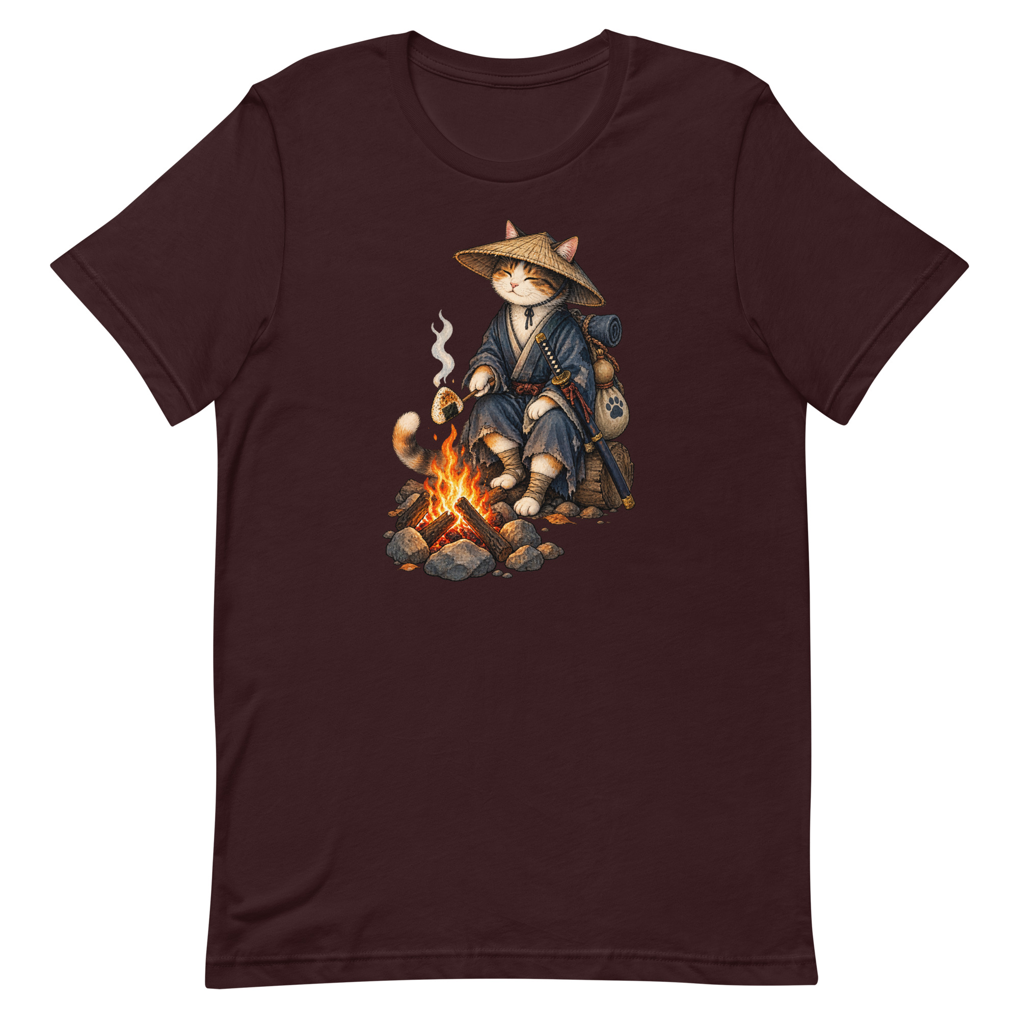 Samurai Cat Onigiri Campfire Japanese Art, Japanese Art Tee, Mythology Gift - Image 54