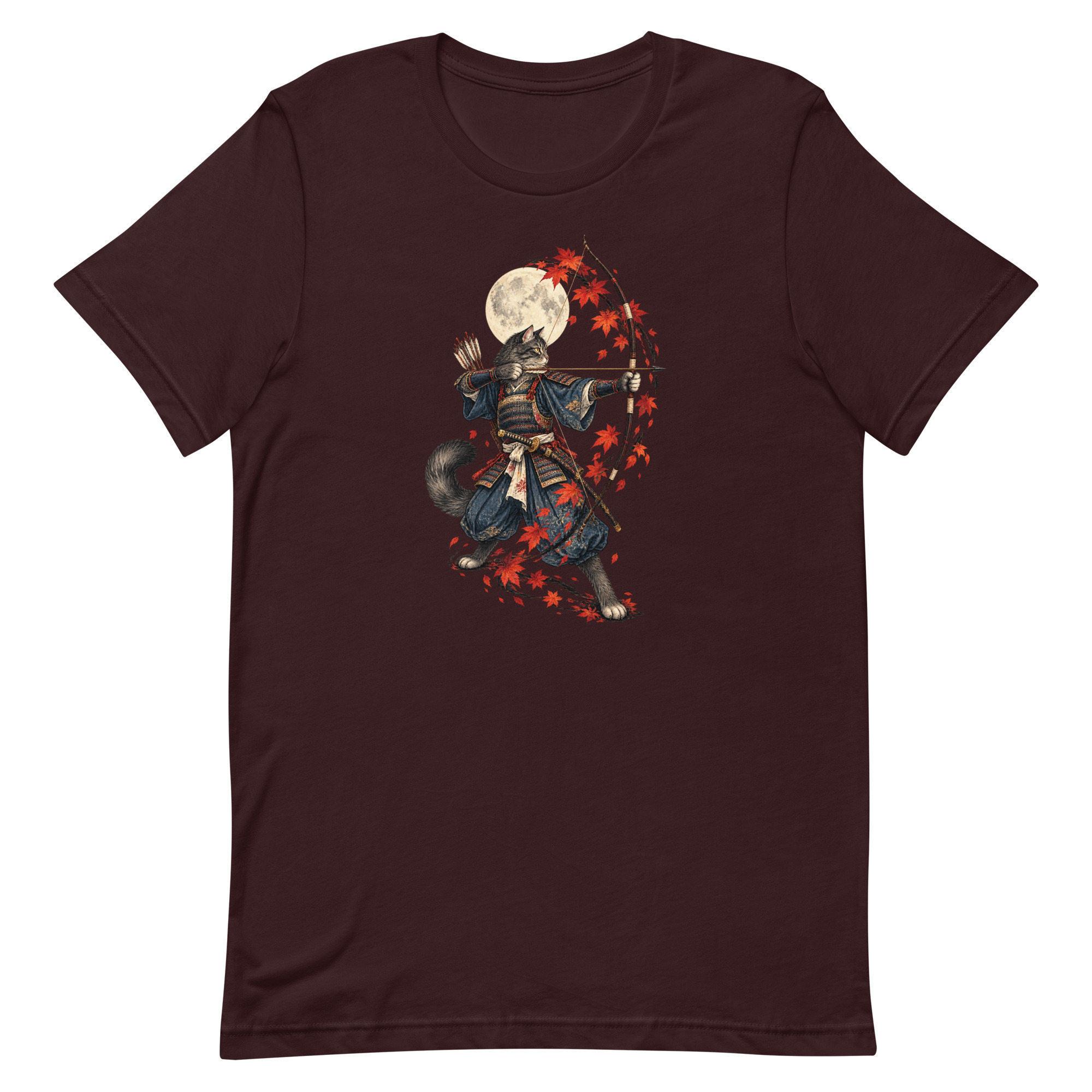 Samurai Cat Archer Maple Moon Japanese Art, Japanese Art Tee, Mythology Gift - Image 54