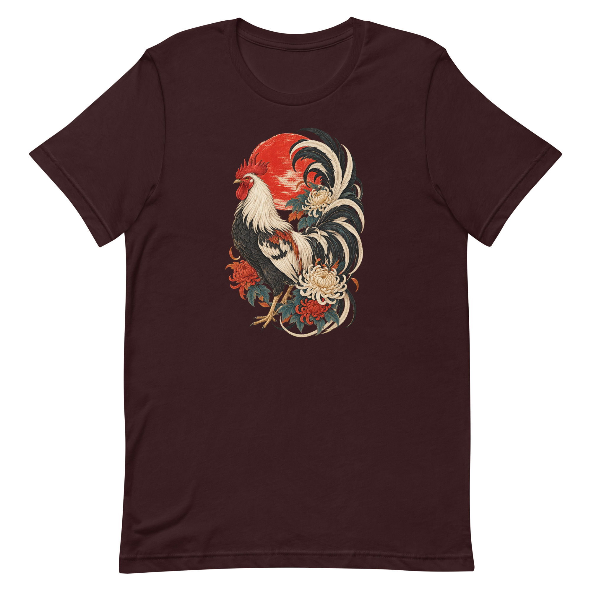 Japanese Rooster Red Sun Chrysanthemum Art, Japanese Art Tee, Mythology Gift - Image 52