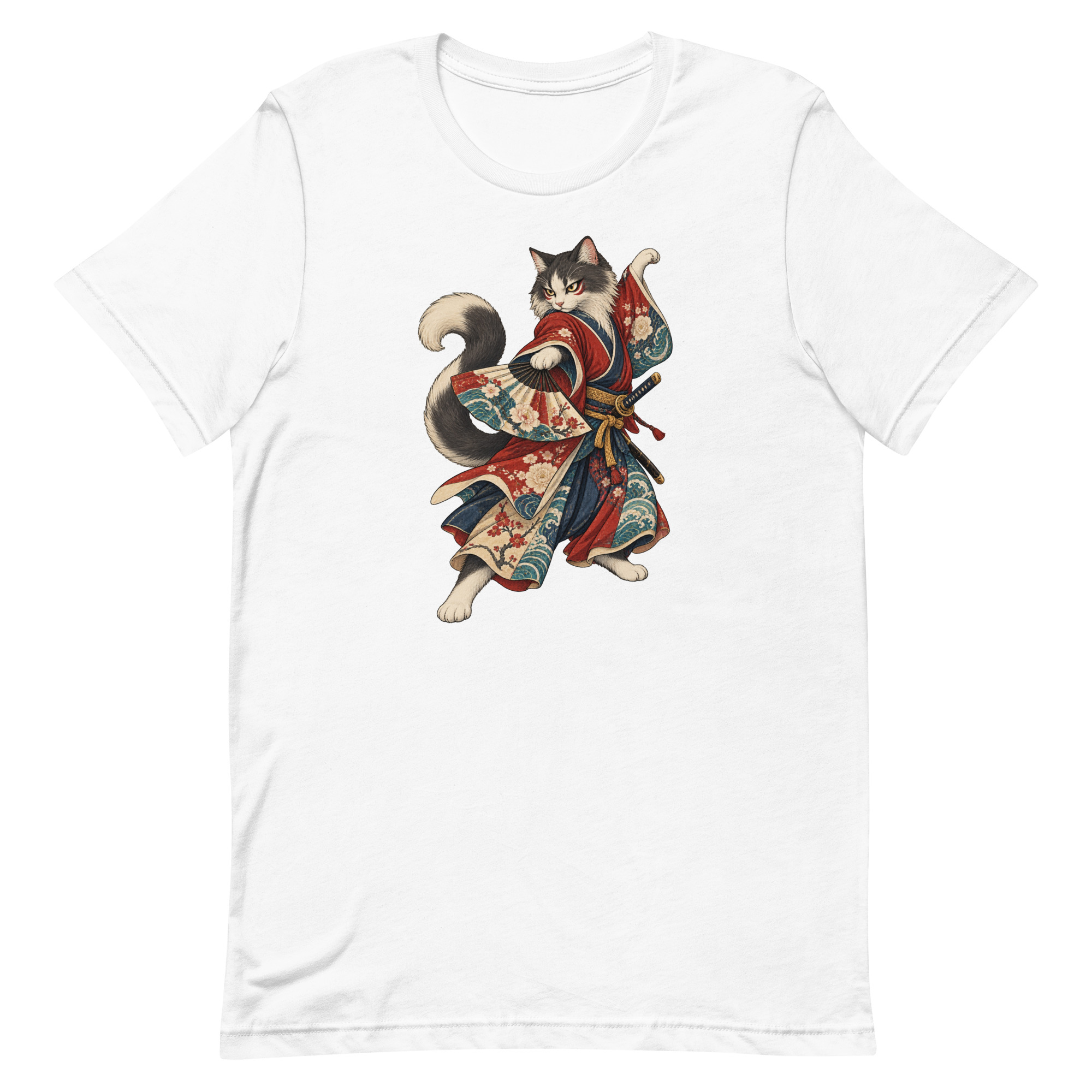 Samurai Cat Kabuki Fan Japanese Warrior Art, Japanese Art Tee, Mythology Gift - Image 56