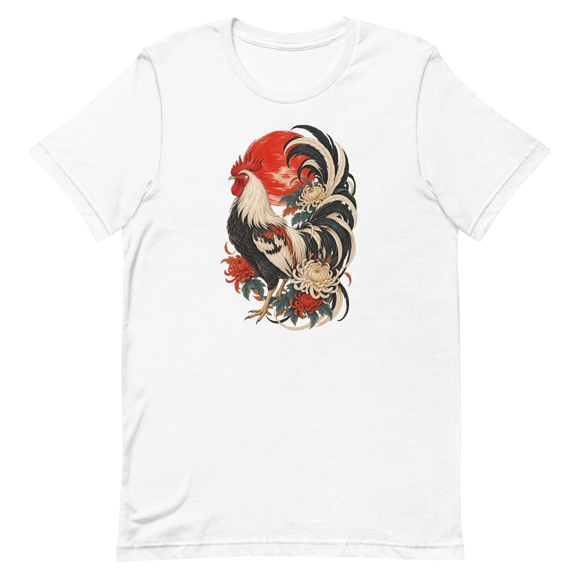 Japanese Rooster Red Sun Chrysanthemum Art, Japanese Art Tee, Mythology Gift - Image 54
