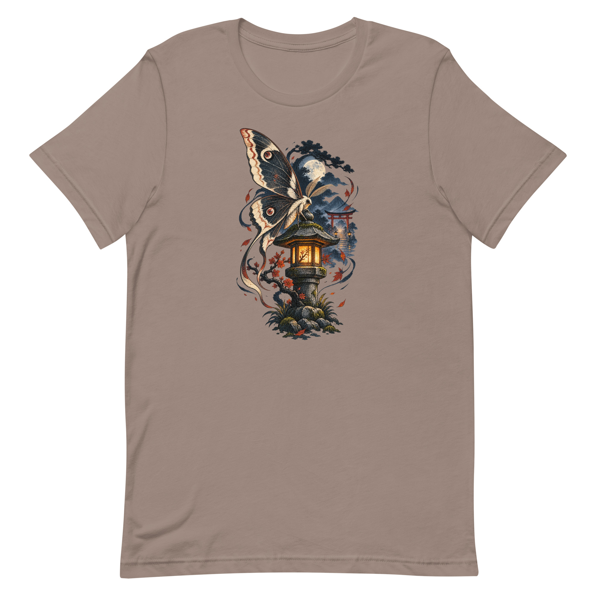 Japanese Moth Lantern Shrine Night Yokai Art T-Shirt - Image 53