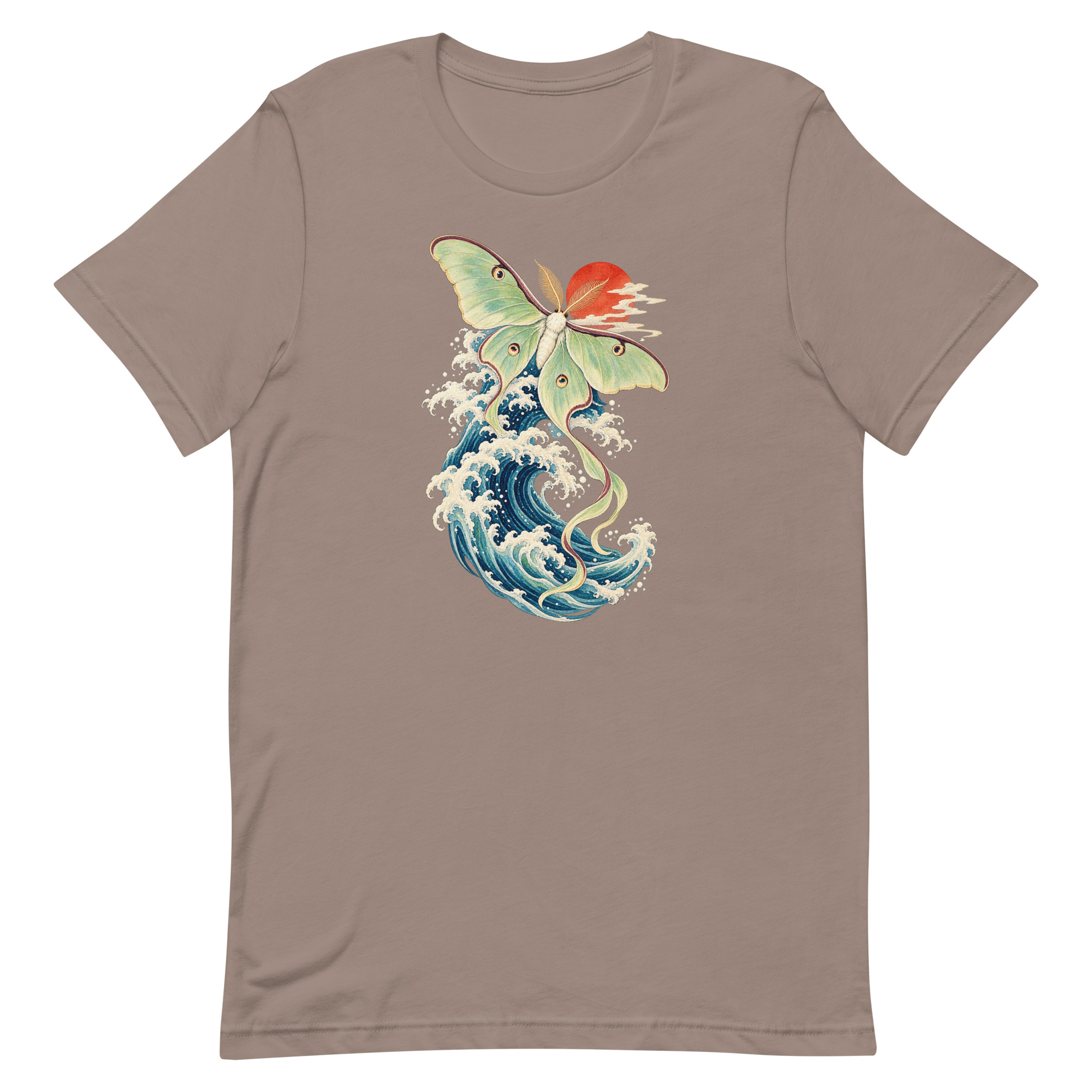 Luna Moth Great Wave Japanese Ukiyo-e Art T-Shirt - Image 53