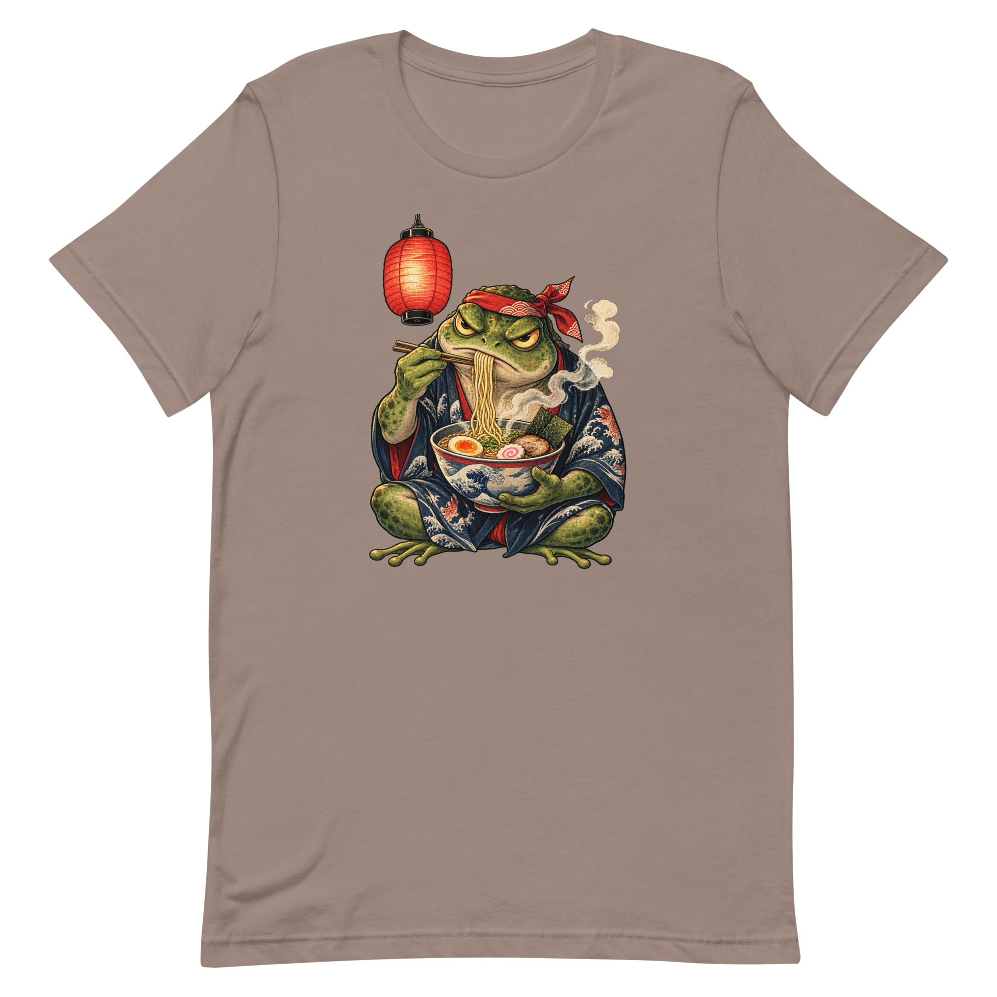 Grumpy Frog Ramen Lantern Japanese Ink Art T-Shirt - Image 55