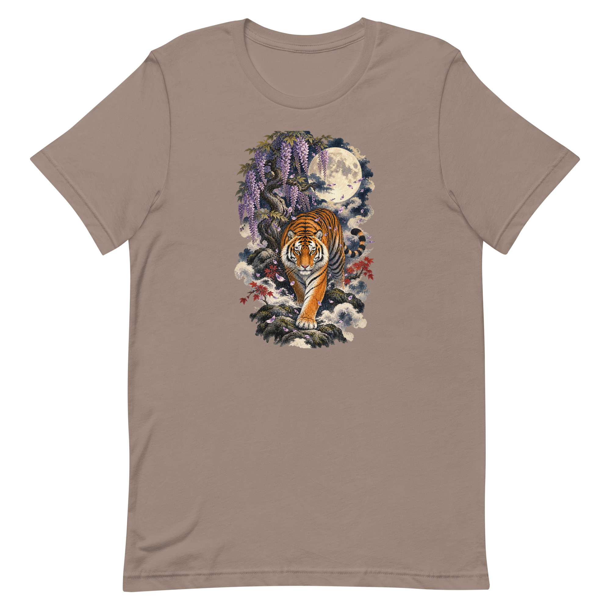 Japanese Tiger Wisteria Full Moon Art, Japanese Art Tee, Mythology Gift - Image 53