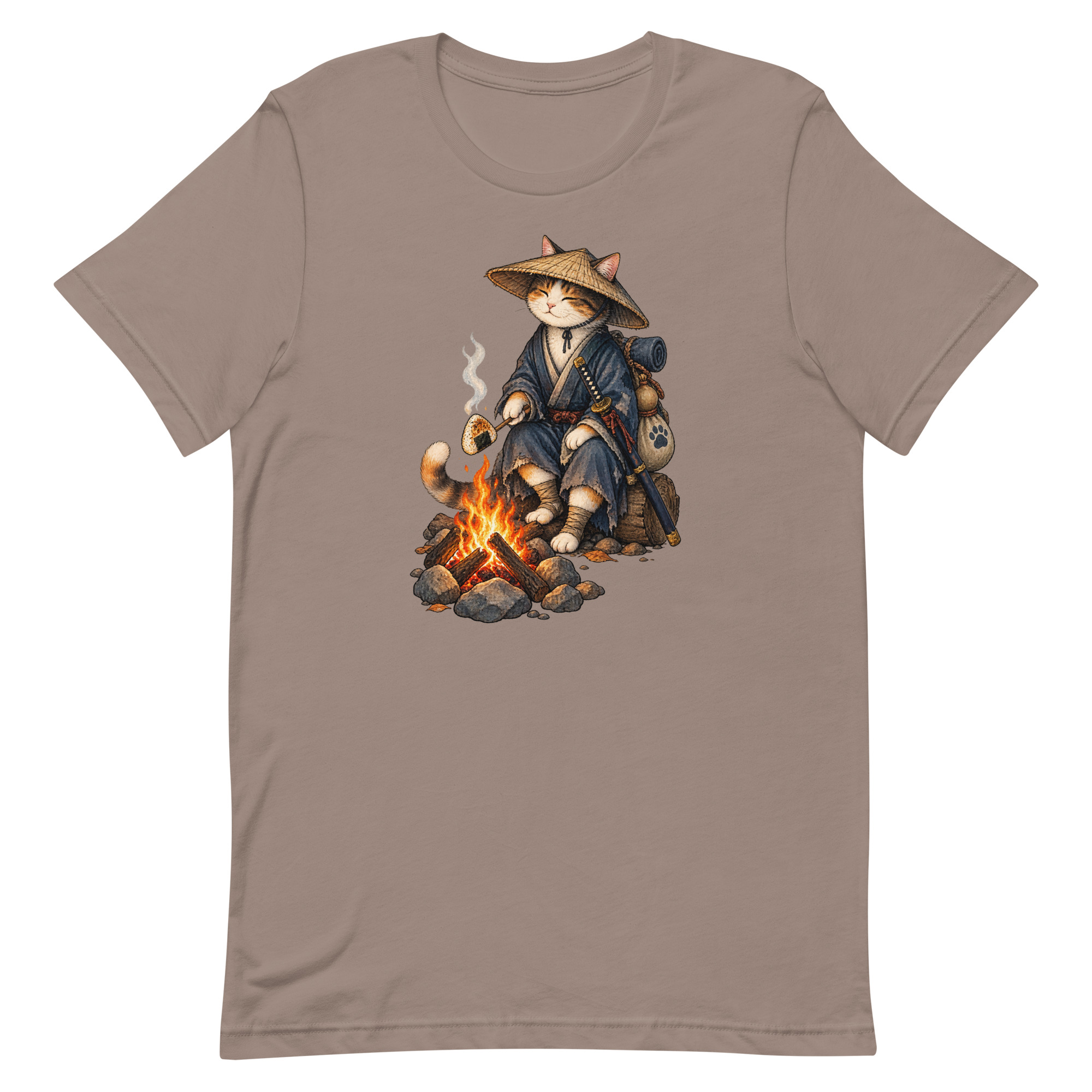 Samurai Cat Onigiri Campfire Japanese Art, Japanese Art Tee, Mythology Gift - Image 55