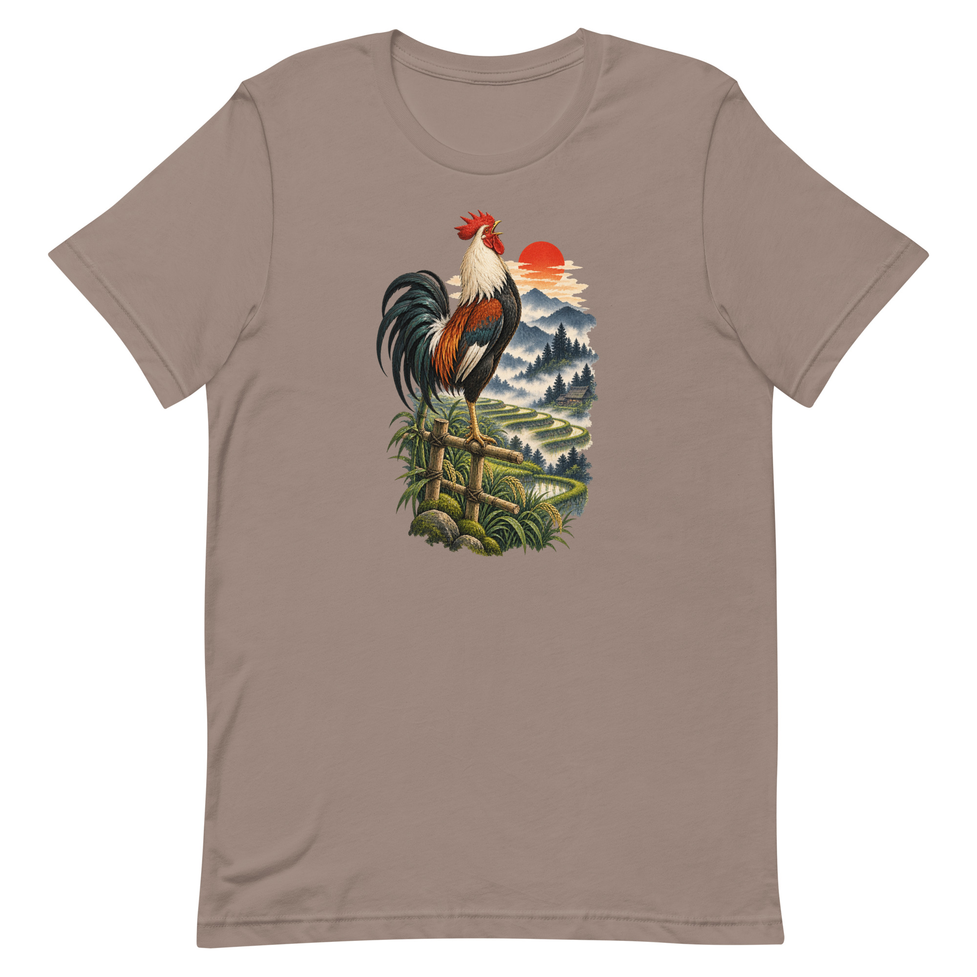 Japanese Rooster Rice Terrace Sunrise Art, Japanese Art Tee, Mythology Gift - Image 53