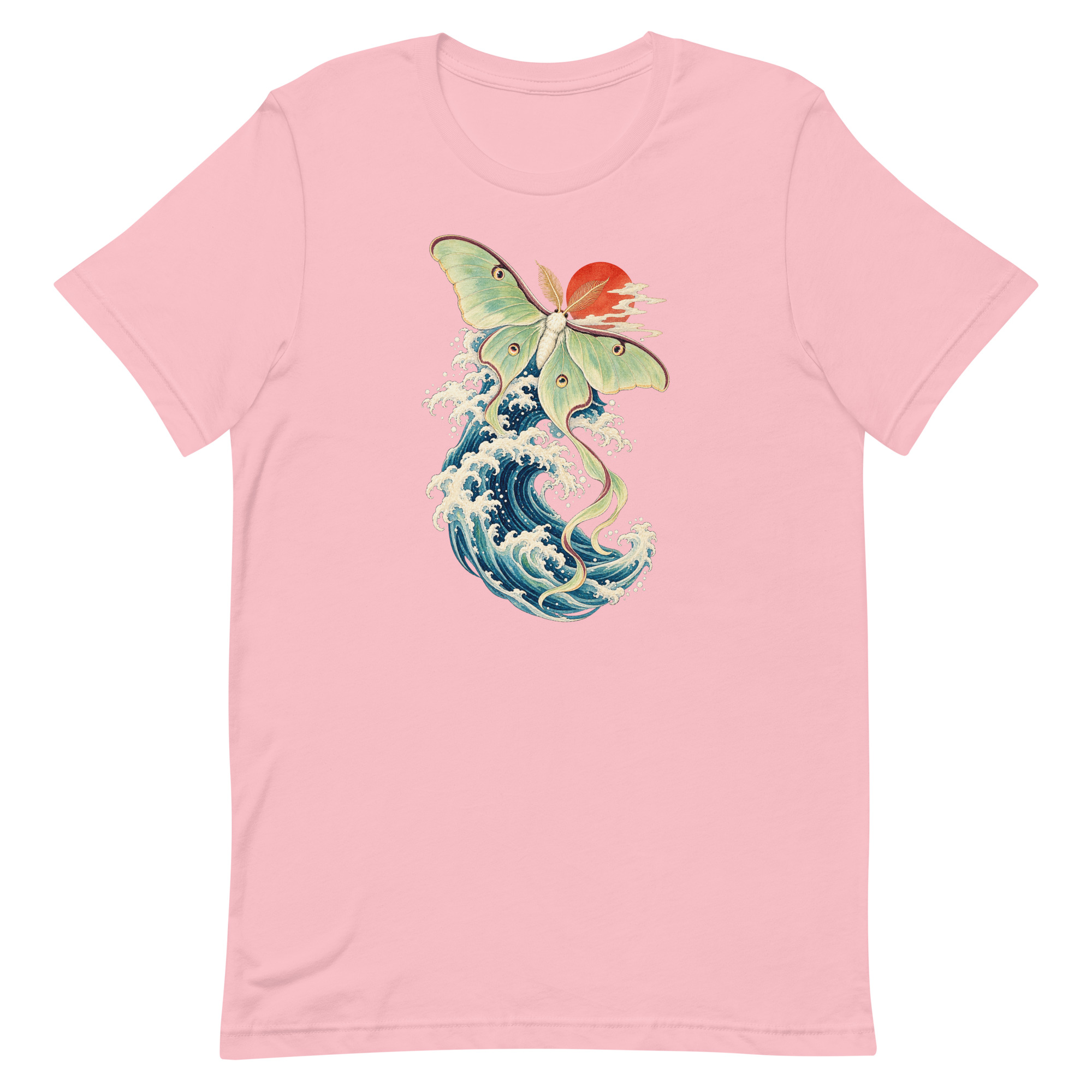 Luna Moth Great Wave Japanese Ukiyo-e Art T-Shirt - Image 55
