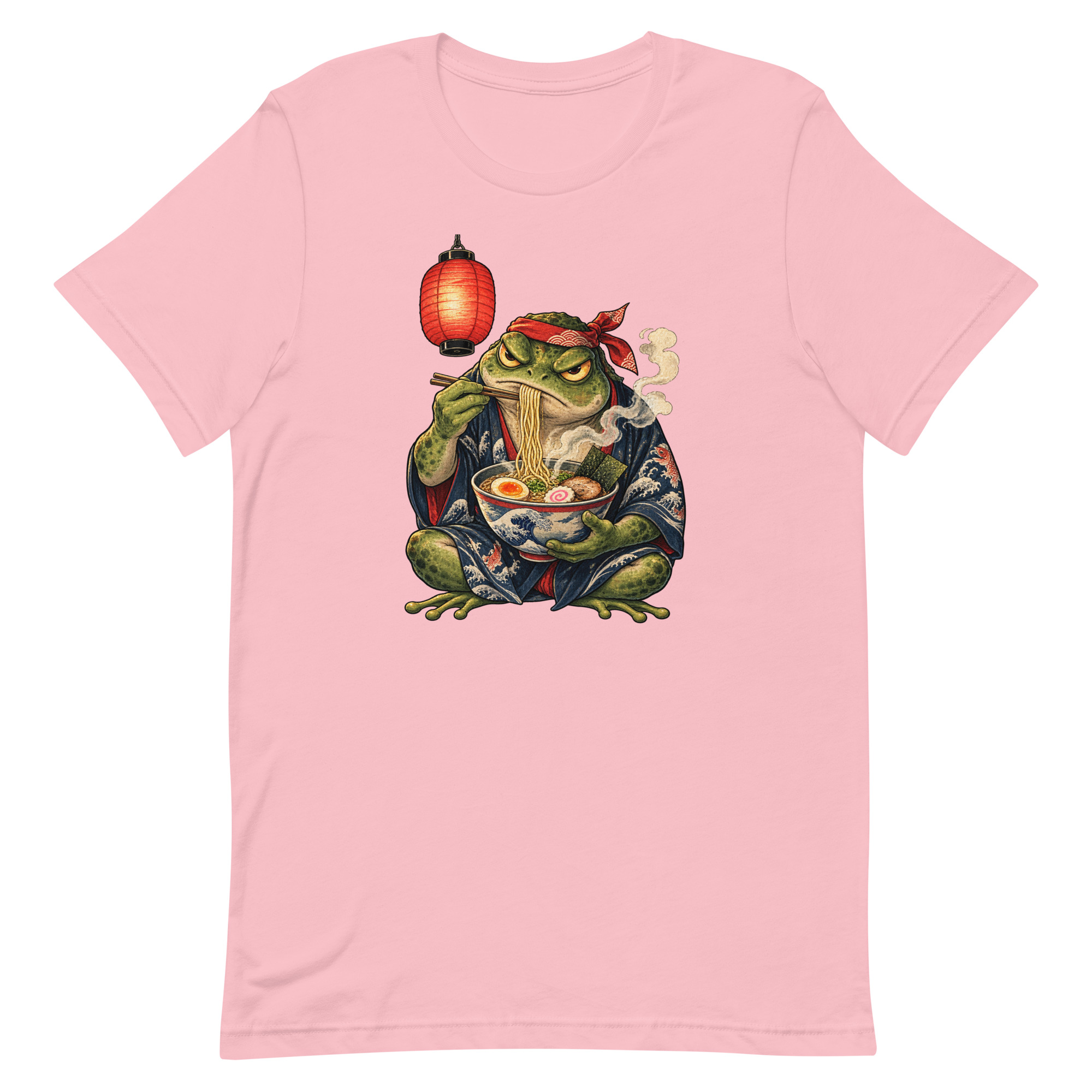 Grumpy Frog Ramen Lantern Japanese Ink Art T-Shirt - Image 57