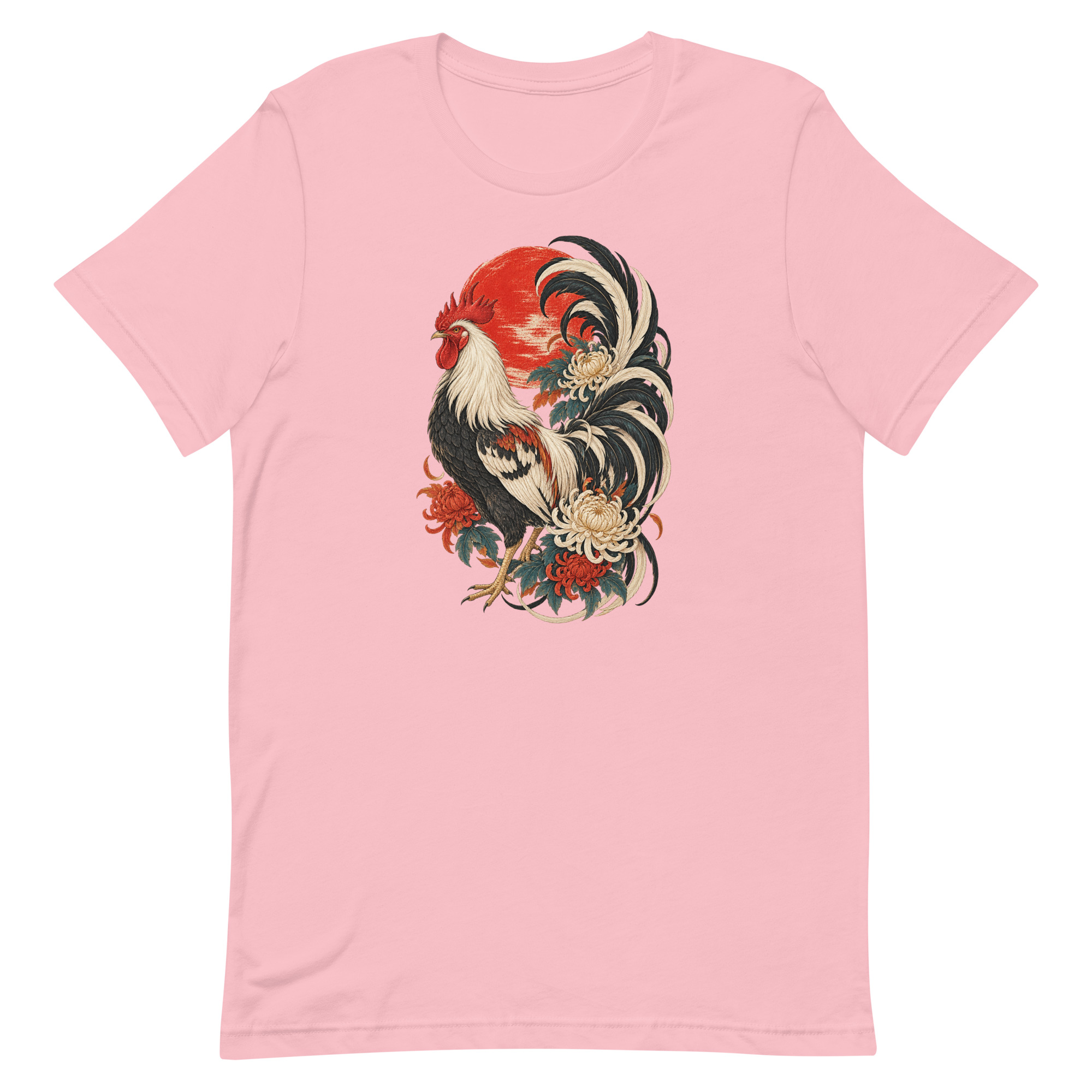 Japanese Rooster Red Sun Chrysanthemum Art, Japanese Art Tee, Mythology Gift - Image 55