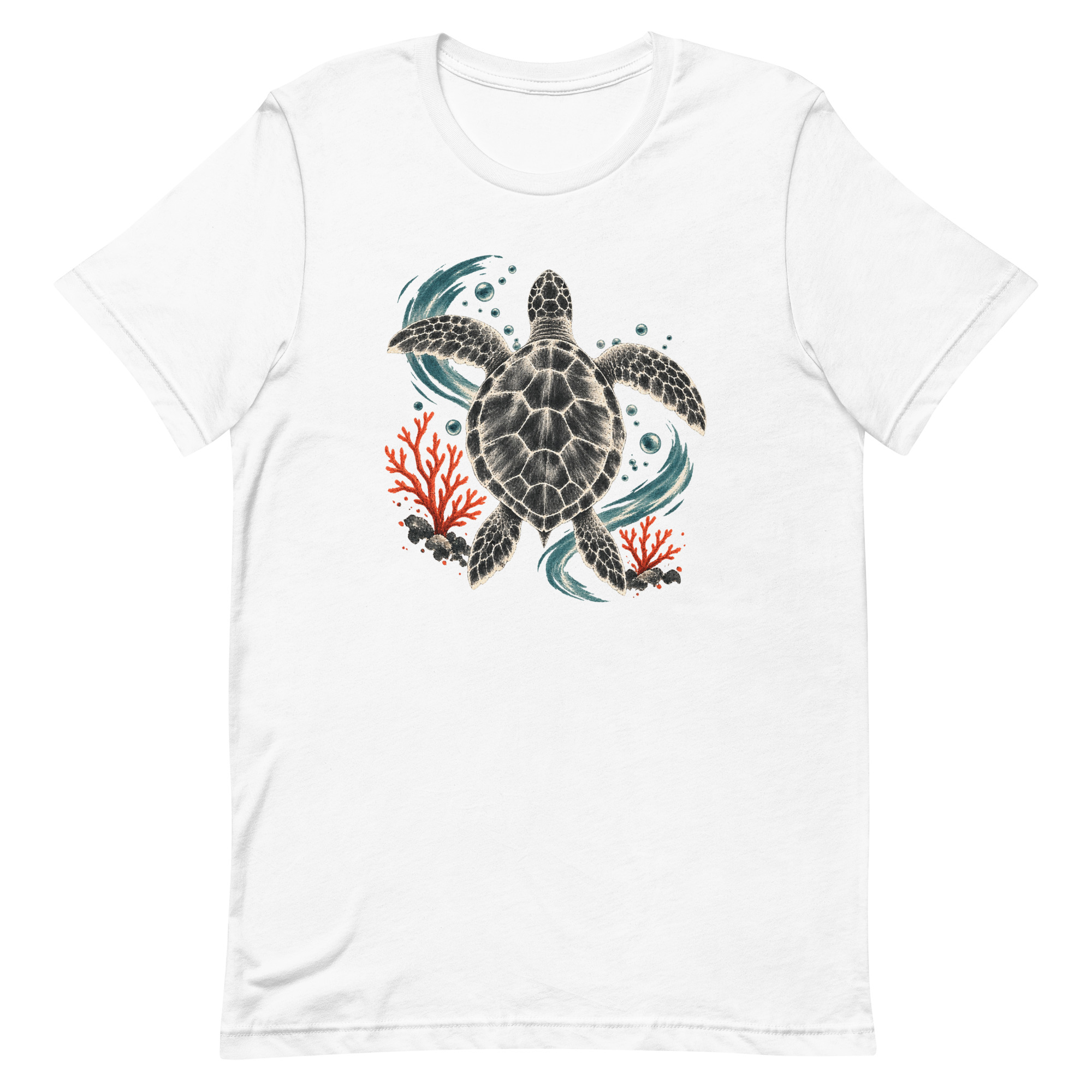 Gyotaku Sea Turtle Coral Japanese Print Art, Japanese Art Tee, Mythology Gift - Image 58