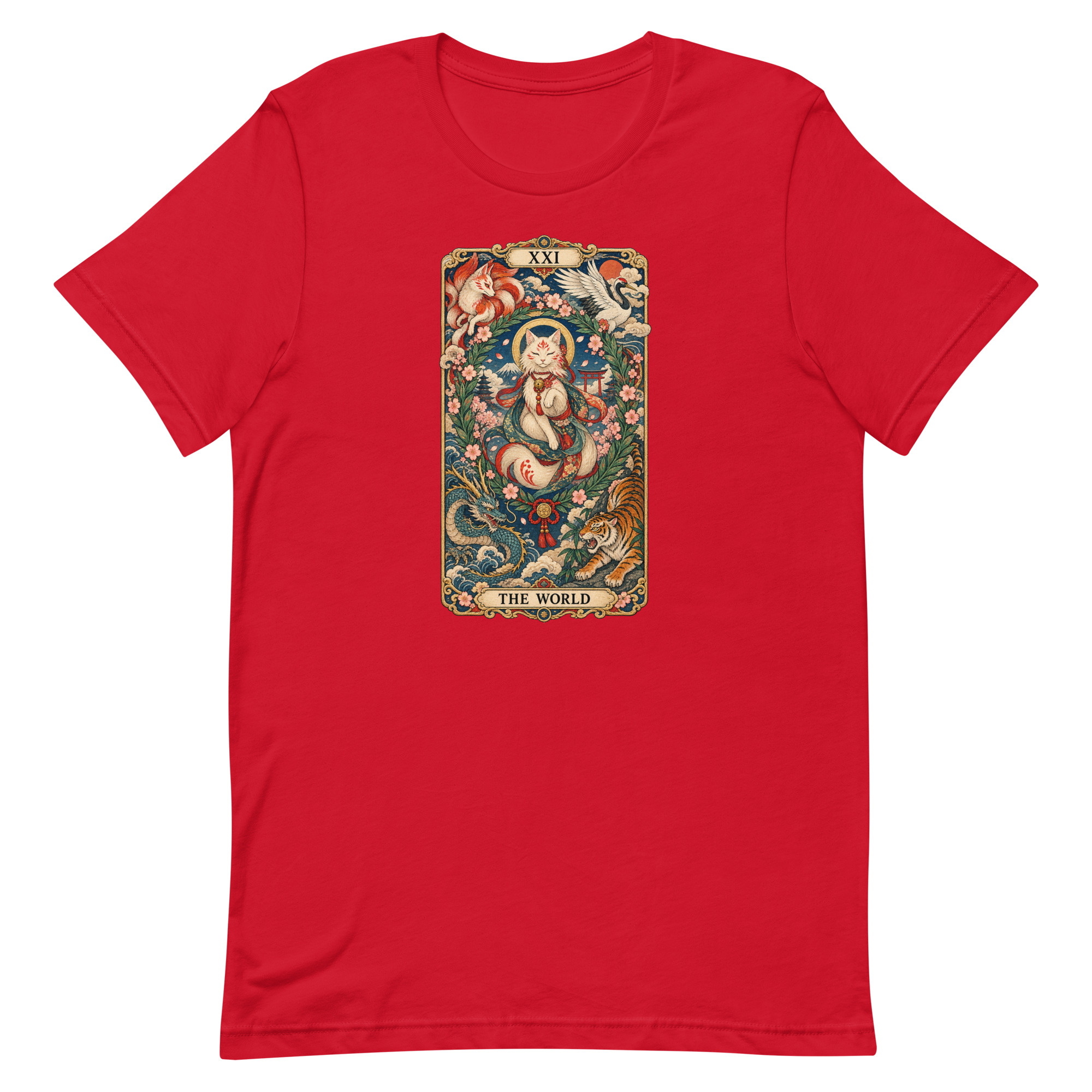 The World Shrine Cat Tarot Japanese Art T-Shirt - Image 57