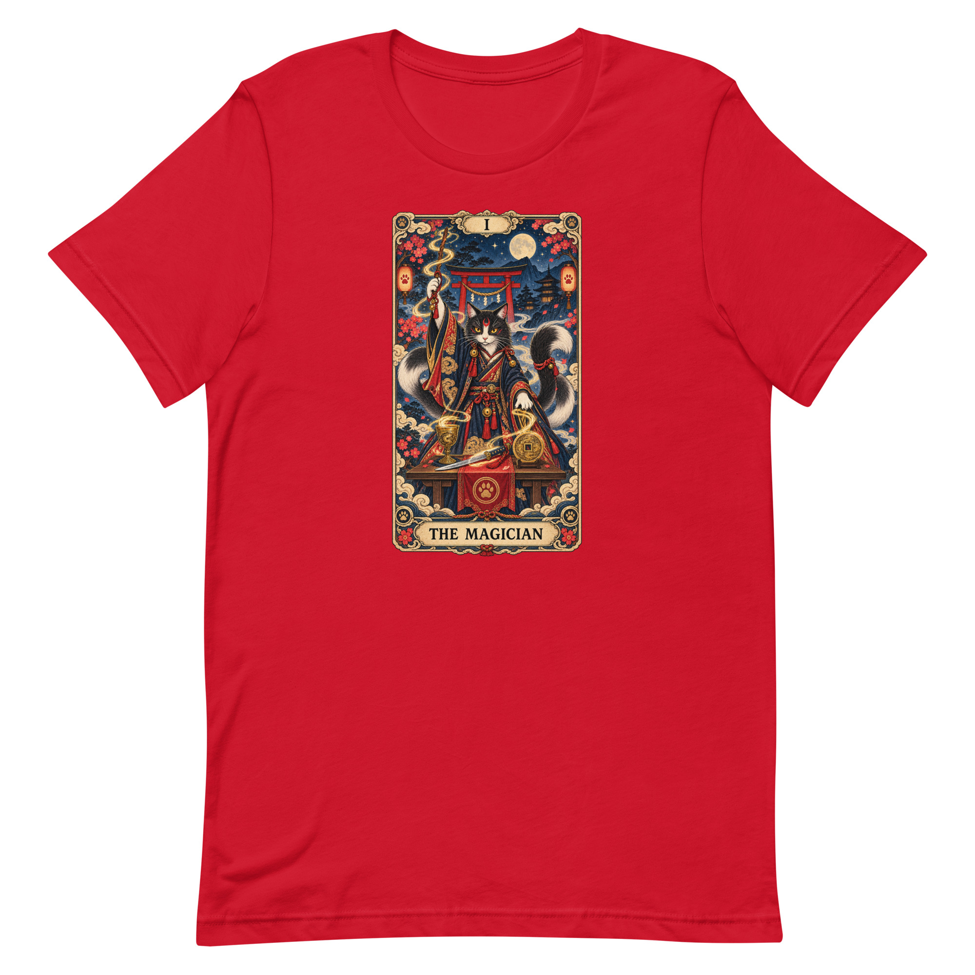 The Magician Bakeneko Cat Tarot Japanese Yokai Art, Japanese Art Tee, Mythology Gift - Image 57