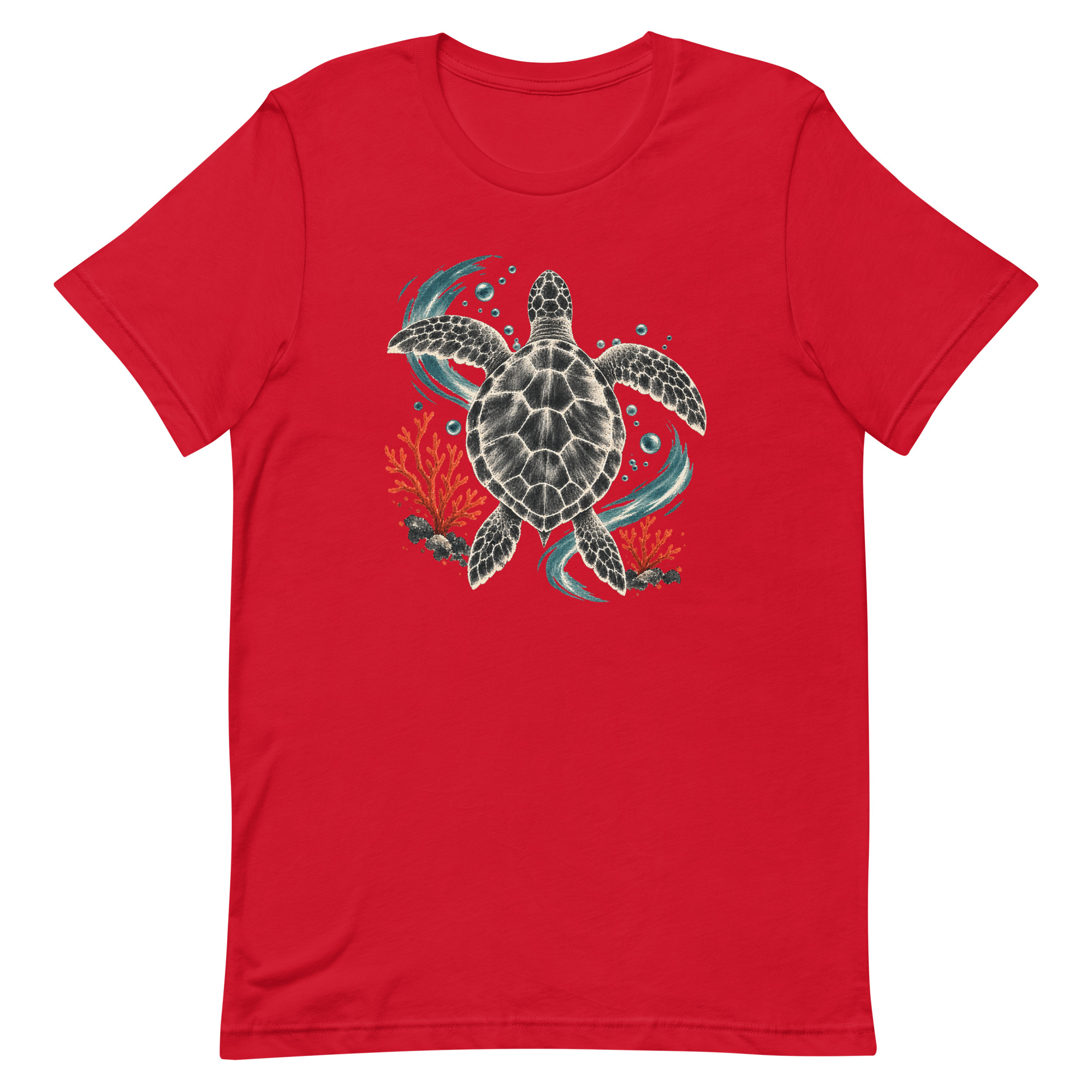 Gyotaku Sea Turtle Coral Japanese Print Art, Japanese Art Tee, Mythology Gift - Image 59