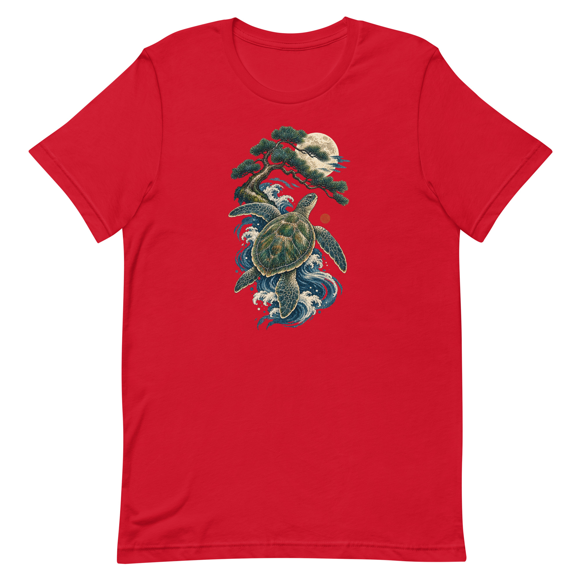 Ancient Sea Turtle Pine Moon Japanese Art, Japanese Art Tee, Mythology Gift - Image 57